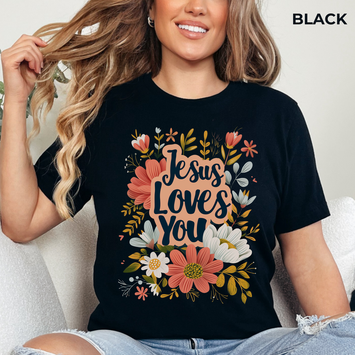 Jesus Loves You T-Shirt - Unisex Jersey Short Sleeve Tee, Christian Apparel, Religious Clothing, Scriptural Tee, Inspirational T-Shirts, Christian Merch