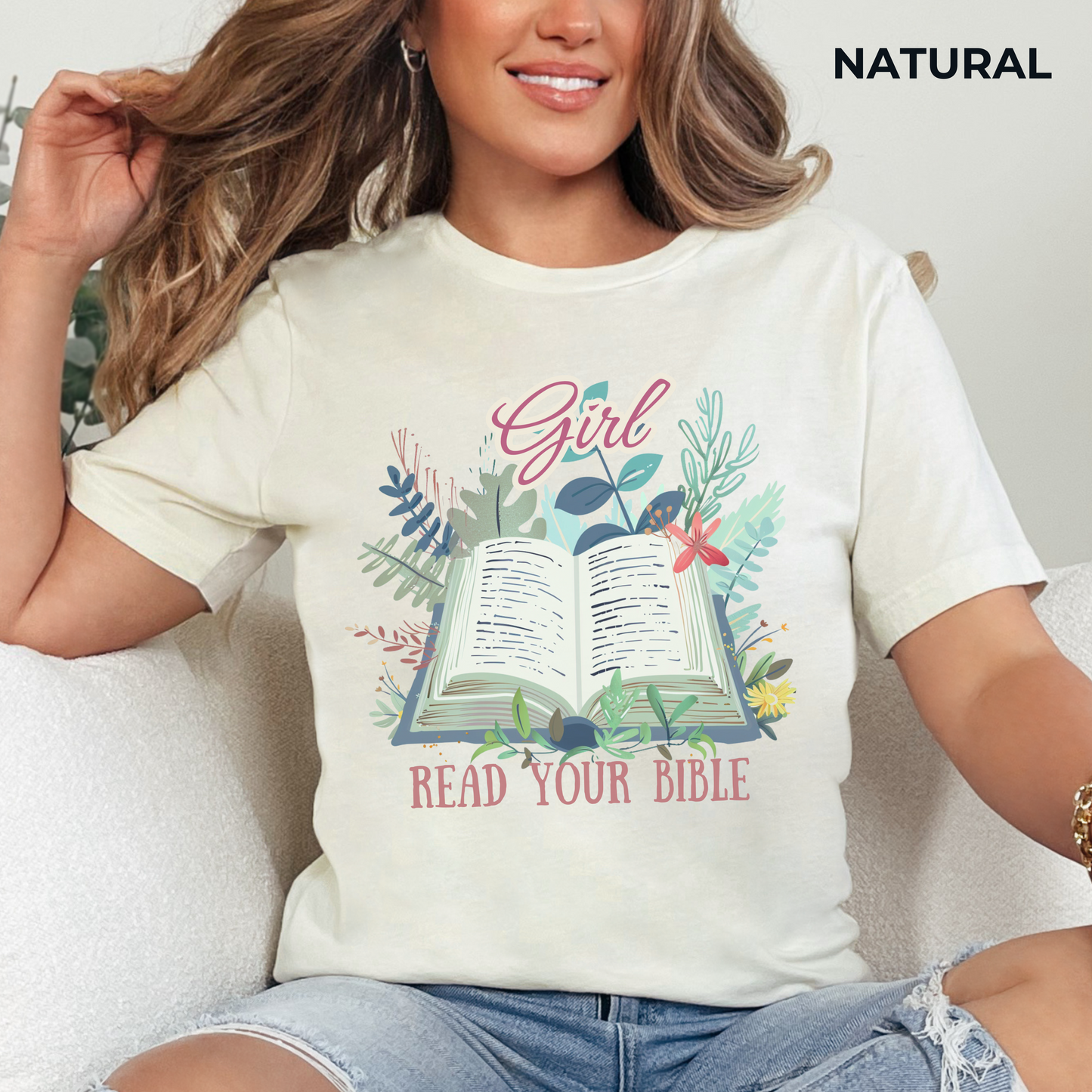 Girl Read Your Bible Unisex Jersey Short Sleeve Tee, Christian Merch, Jesus Loves You, Faith Based Shirt, Christian Apparel, Jesus Apparel