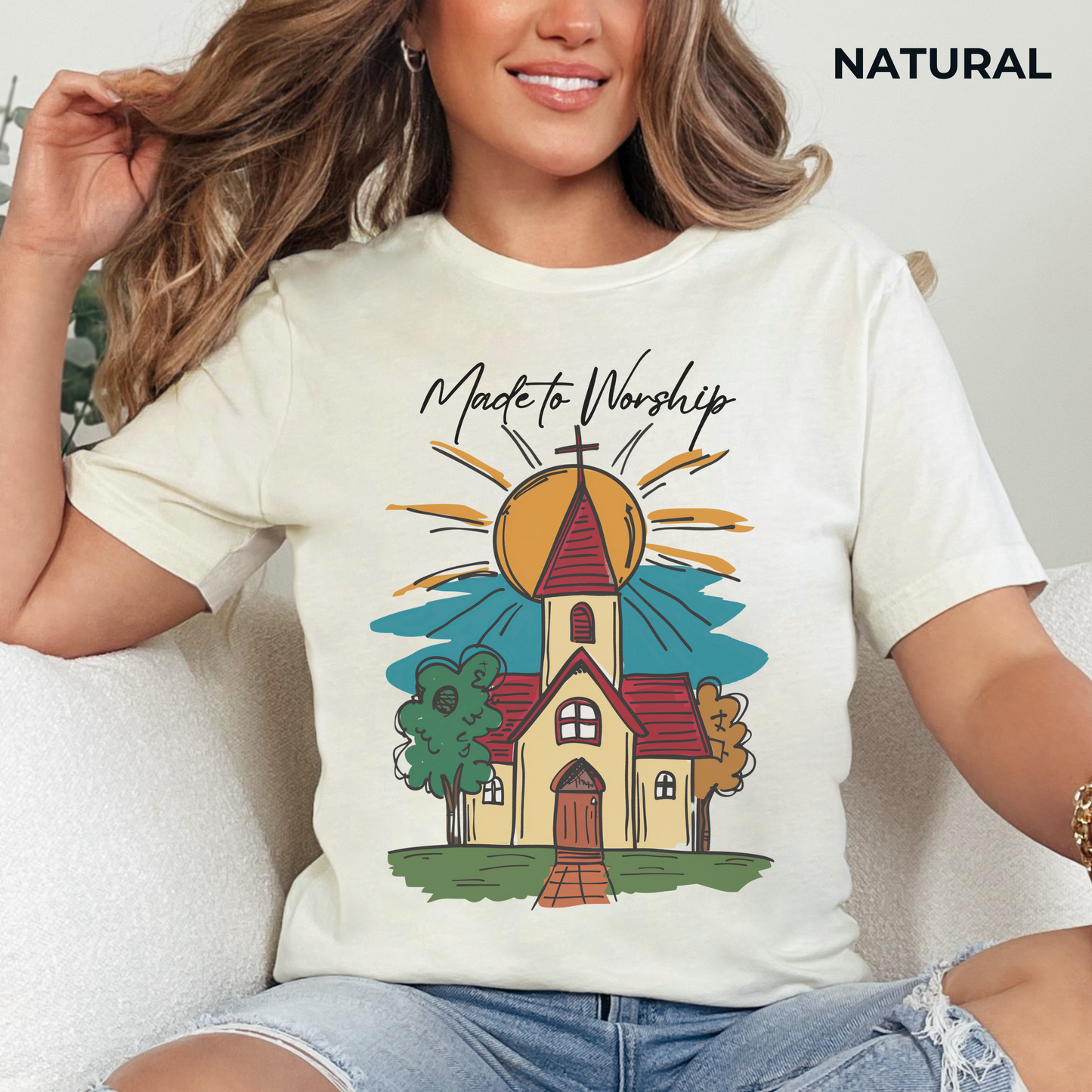 Made to Worship T-shirt - Unisex Jersey Short Sleeve Tee, Christian Merch, Christian Streetwear, Faith Based Shirt, Christian Apparel, Christian Shirts
