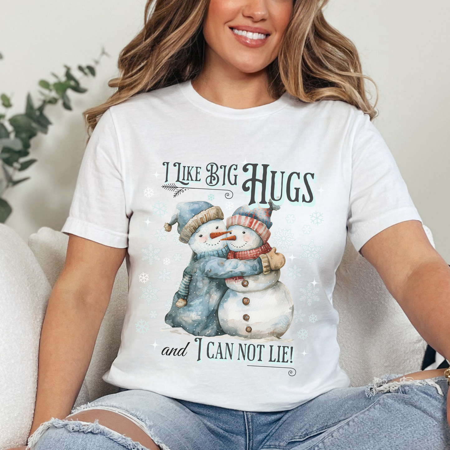 Snowman I Like Big Hugs T-Shirt, Unisex Jersey Short Sleeve Crewneck Tee, Funny Christmas Eve Sweater Gift, Secret Santa, Frosty the Snowman Shirt