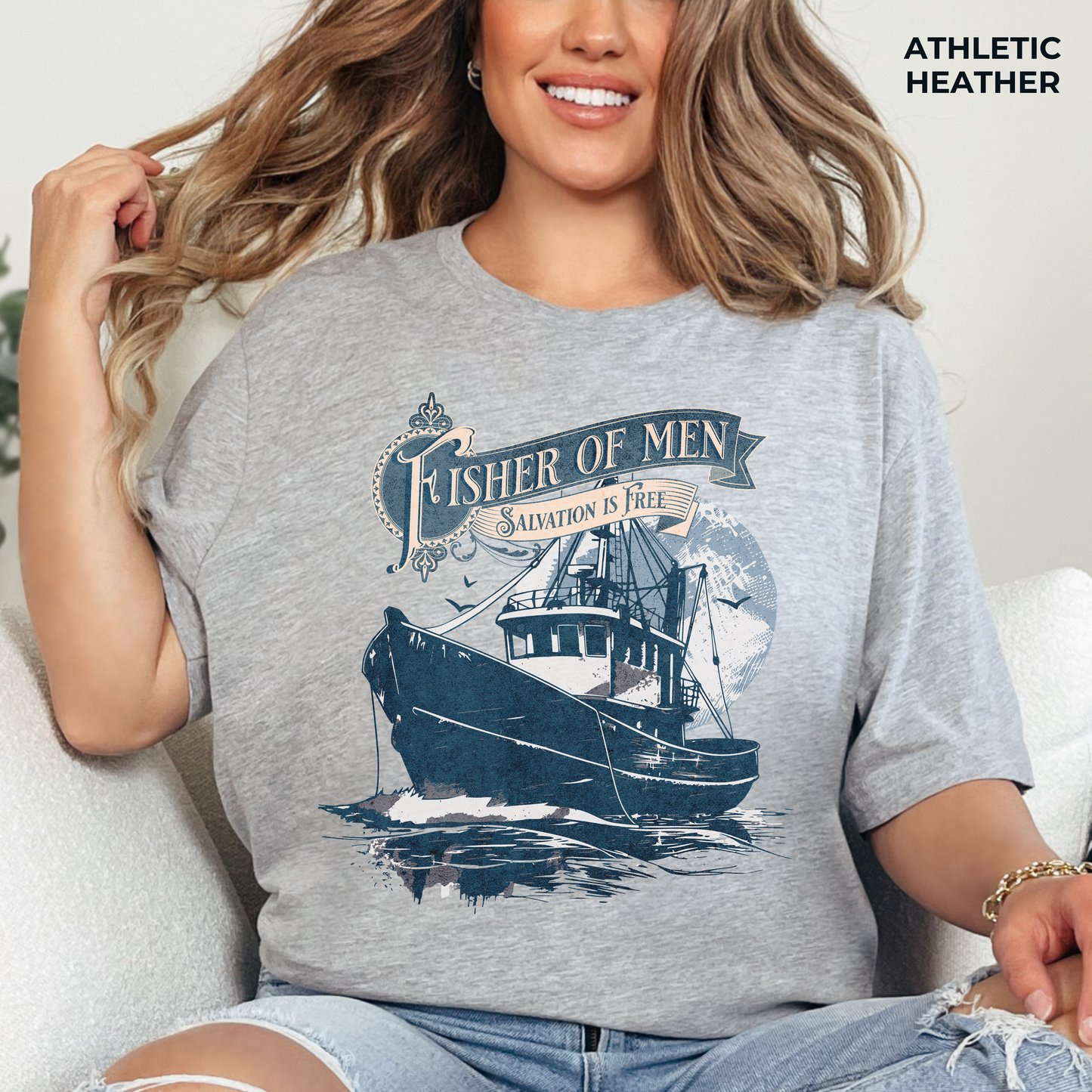 Fisher of Men Unisex Jersey Short Sleeve Tee, Christian Merch, Jesus Loves You, Faith Based Shirt, Christian Apparel, Jesus Apparel