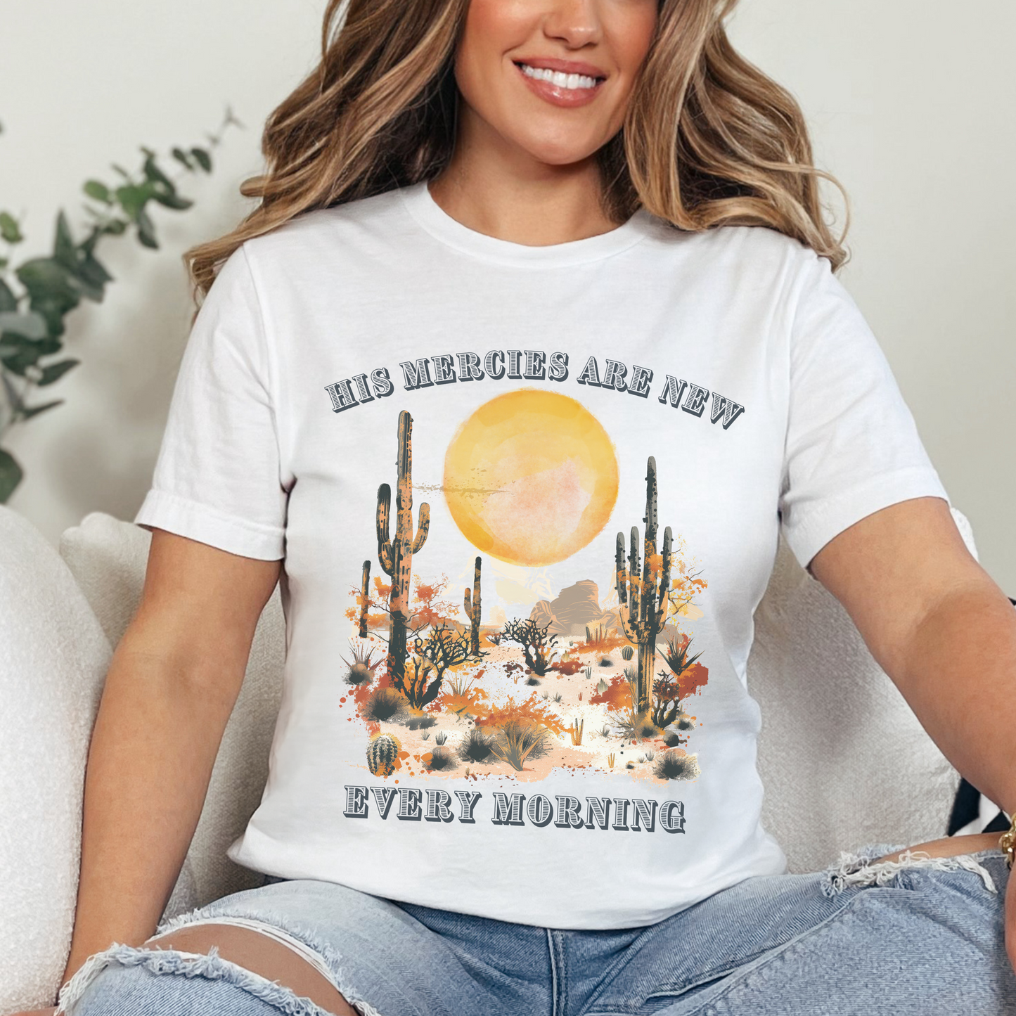 His Mercies are New Every Morning T-shirt - Unisex Jersey Short Sleeve Tee, Christian Merch, Christian Streetwear, Faith Based Shirt, Christian Apparel, Christian Shirts