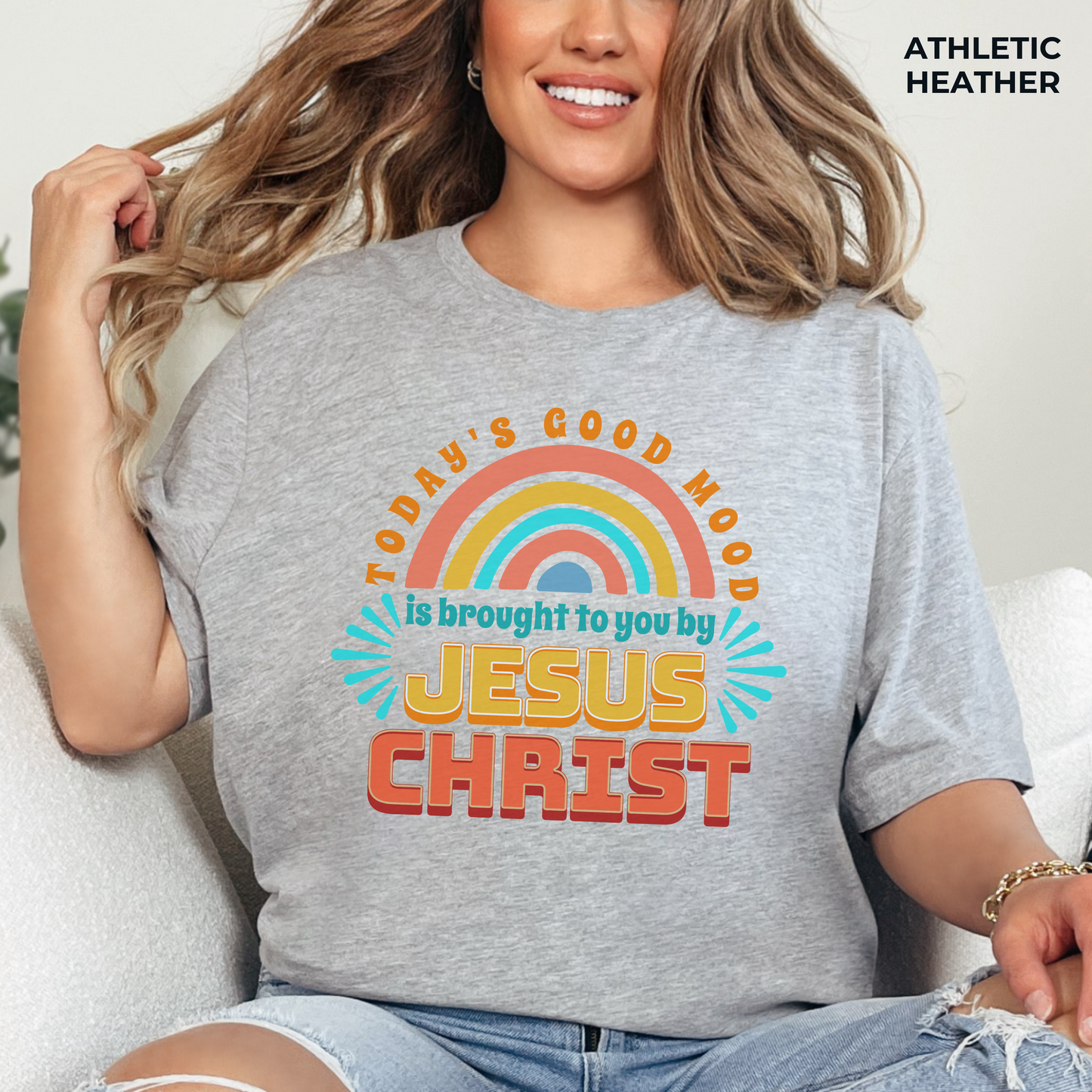 Today's Good Mood is Brought to You by Jesus Christ Unisex Jersey Short Sleeve Tee, Christian Merch, Jesus Loves You, Faith Based Shirt, Christian Apparel, Jesus Apparel