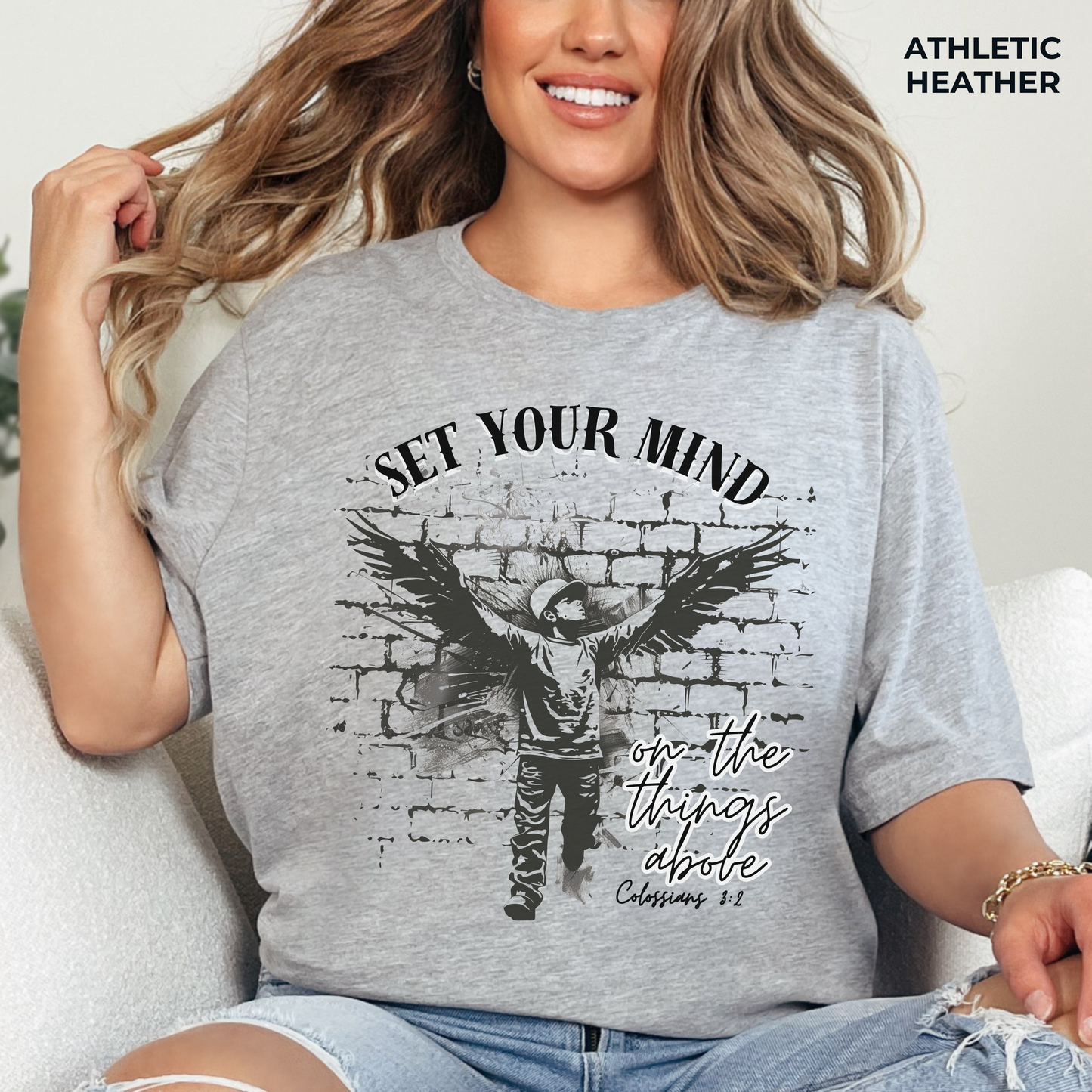 Set Your Mind on the Things Above Unisex Jersey Short Sleeve Tee, Christian Merch, Jesus Loves You, Faith Based Shirt, Christian Apparel, Jesus Apparel