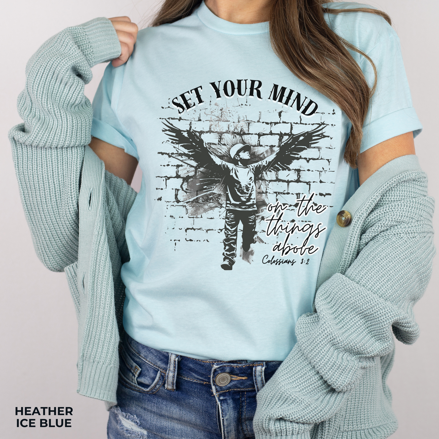 Set Your Mind on the Things Above Unisex Jersey Short Sleeve Tee, Christian Merch, Jesus Loves You, Faith Based Shirt, Christian Apparel, Jesus Apparel