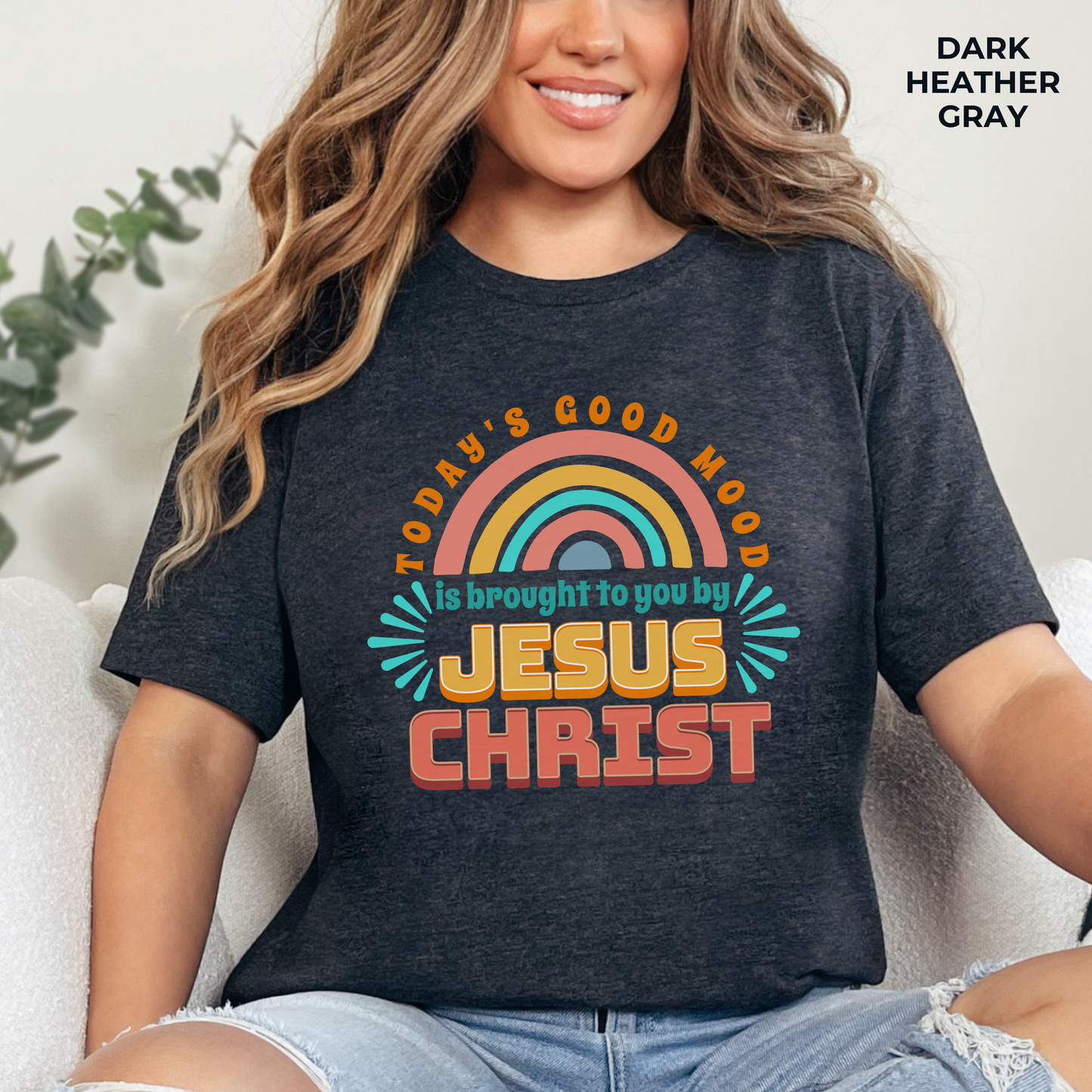Today's Good Mood is Brought to You by Jesus Christ Unisex Jersey Short Sleeve Tee, Christian Merch, Jesus Loves You, Faith Based Shirt, Christian Apparel, Jesus Apparel