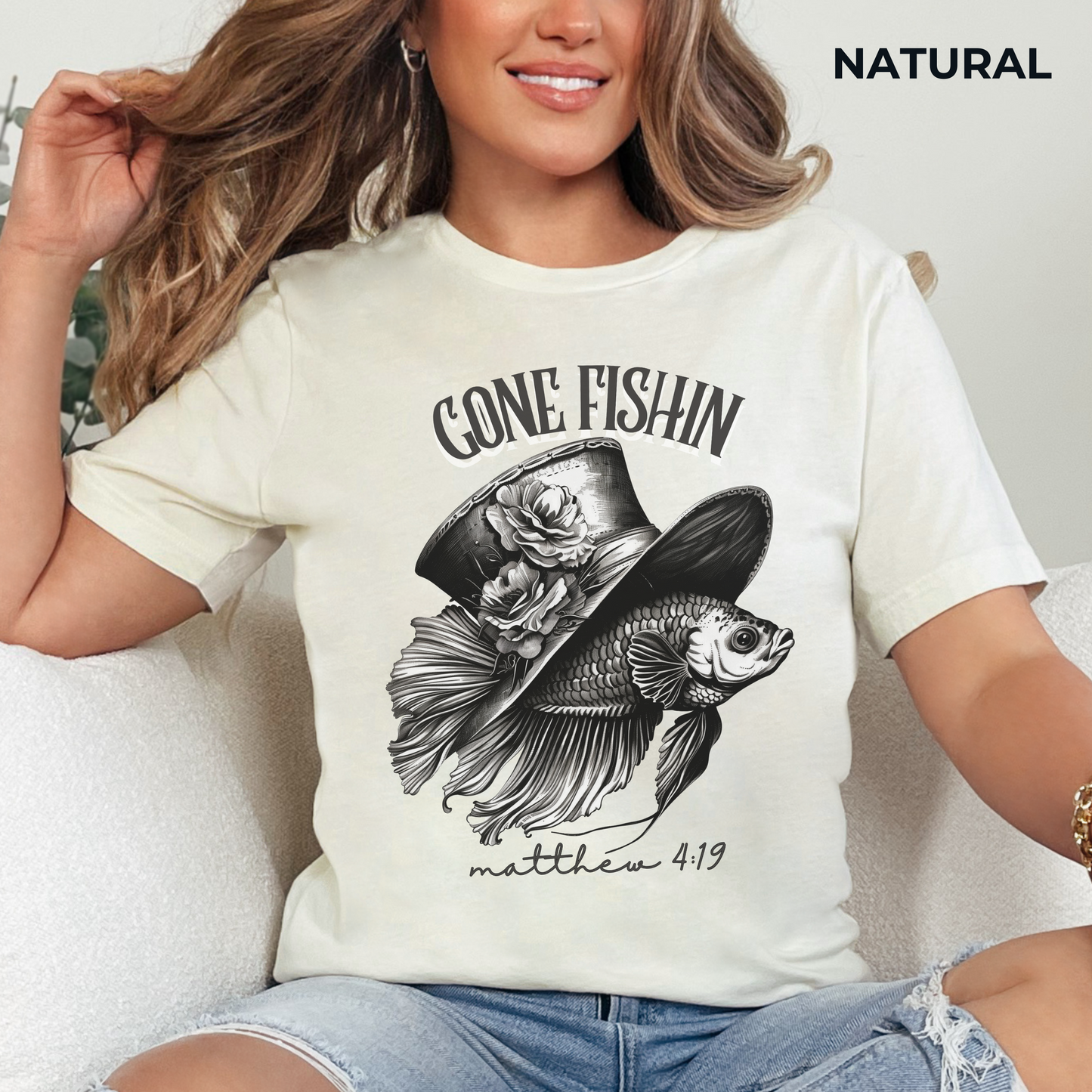 Gone Fishin' T-shirt - Unisex Jersey Short Sleeve Tee, Christian Merch, Christian Streetwear, Faith Based Shirt, Christian Apparel, Christian Shirts