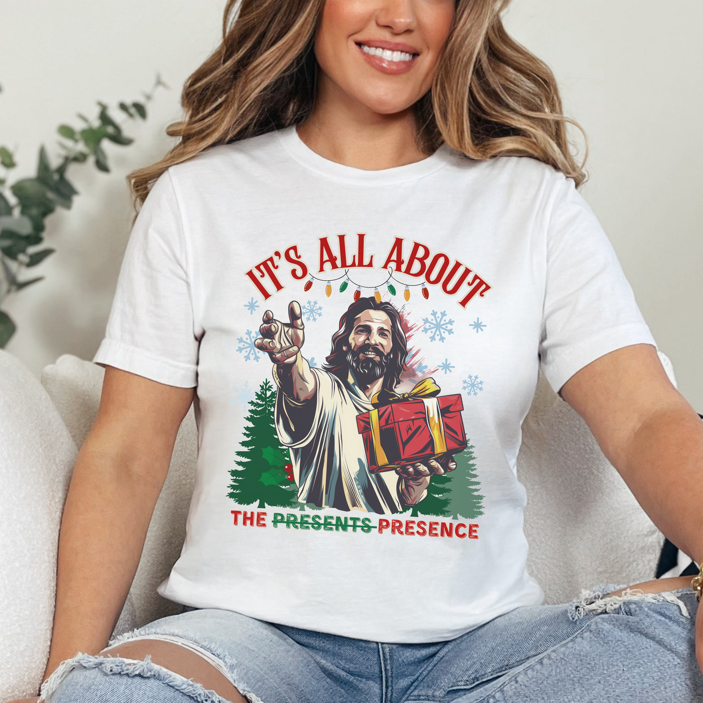 It's All About the Presence Unisex Jersey Short Sleeve Tee, Christian Merch, Jesus Loves You, Faith Based Shirt, Christian Apparel, Jesus Apparel
