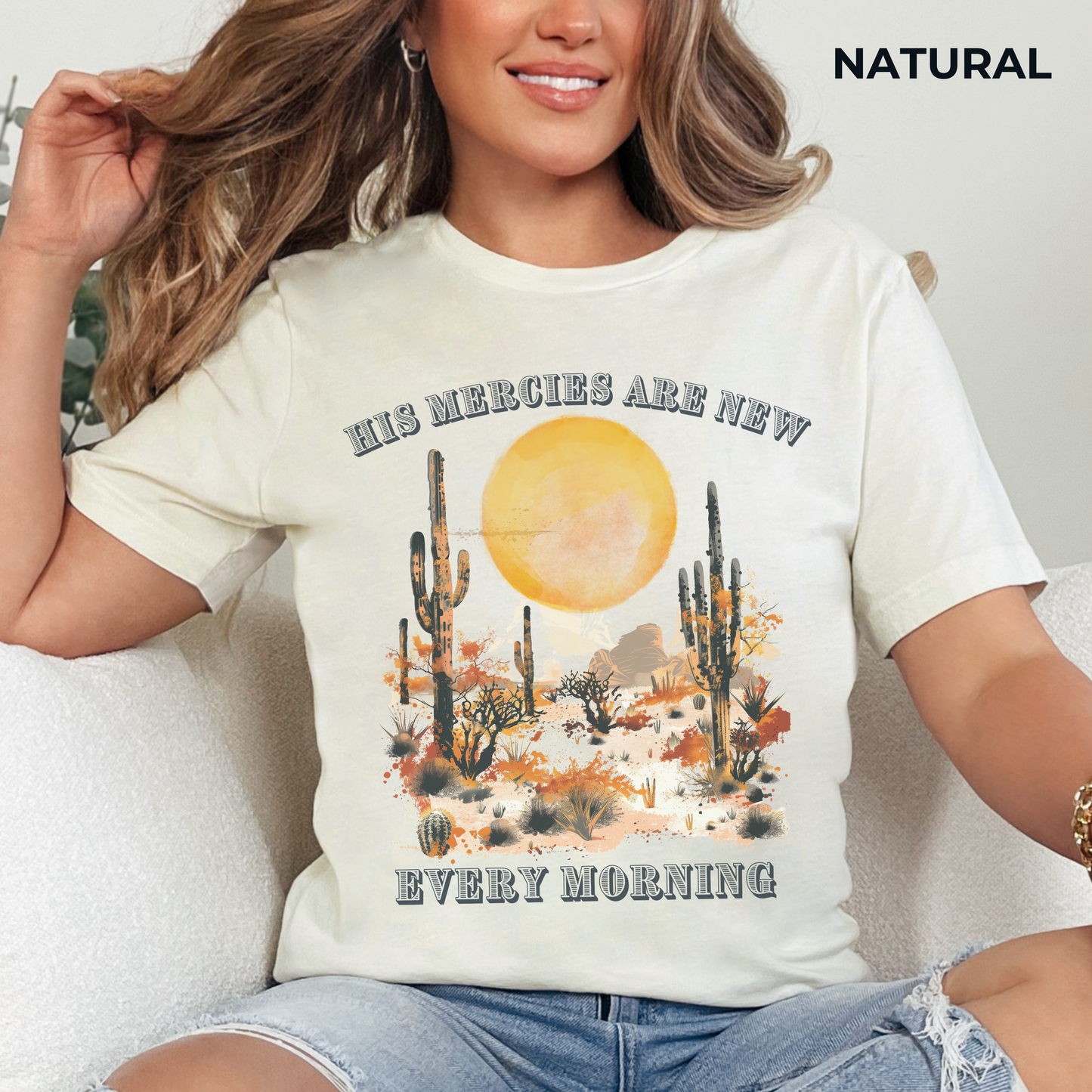 His Mercies are New Every Morning T-shirt - Unisex Jersey Short Sleeve Tee, Christian Merch, Christian Streetwear, Faith Based Shirt, Christian Apparel, Christian Shirts