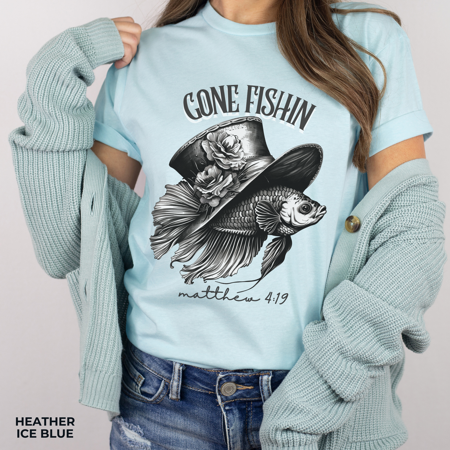 Gone Fishin' T-shirt - Unisex Jersey Short Sleeve Tee, Christian Merch, Christian Streetwear, Faith Based Shirt, Christian Apparel, Christian Shirts