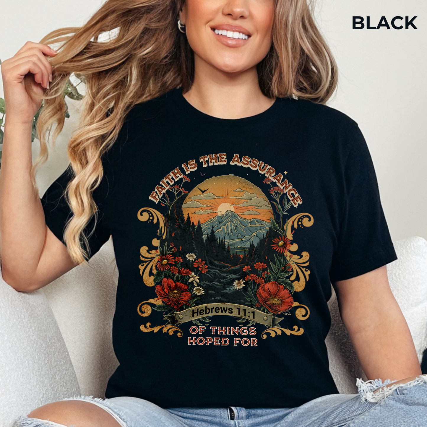 Hebrews 11:1 T-Shirt - Unisex Jersey Short Sleeve Tee, Christian Merch, Christian Streetwear, Faith Based Shirt