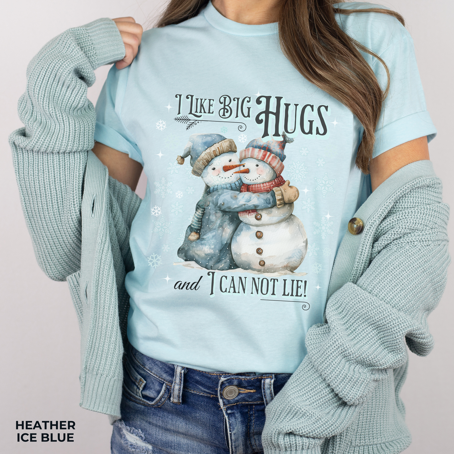 Snowman I Like Big Hugs T-Shirt, Unisex Jersey Short Sleeve Crewneck Tee, Funny Christmas Eve Sweater Gift, Secret Santa, Frosty the Snowman Shirt