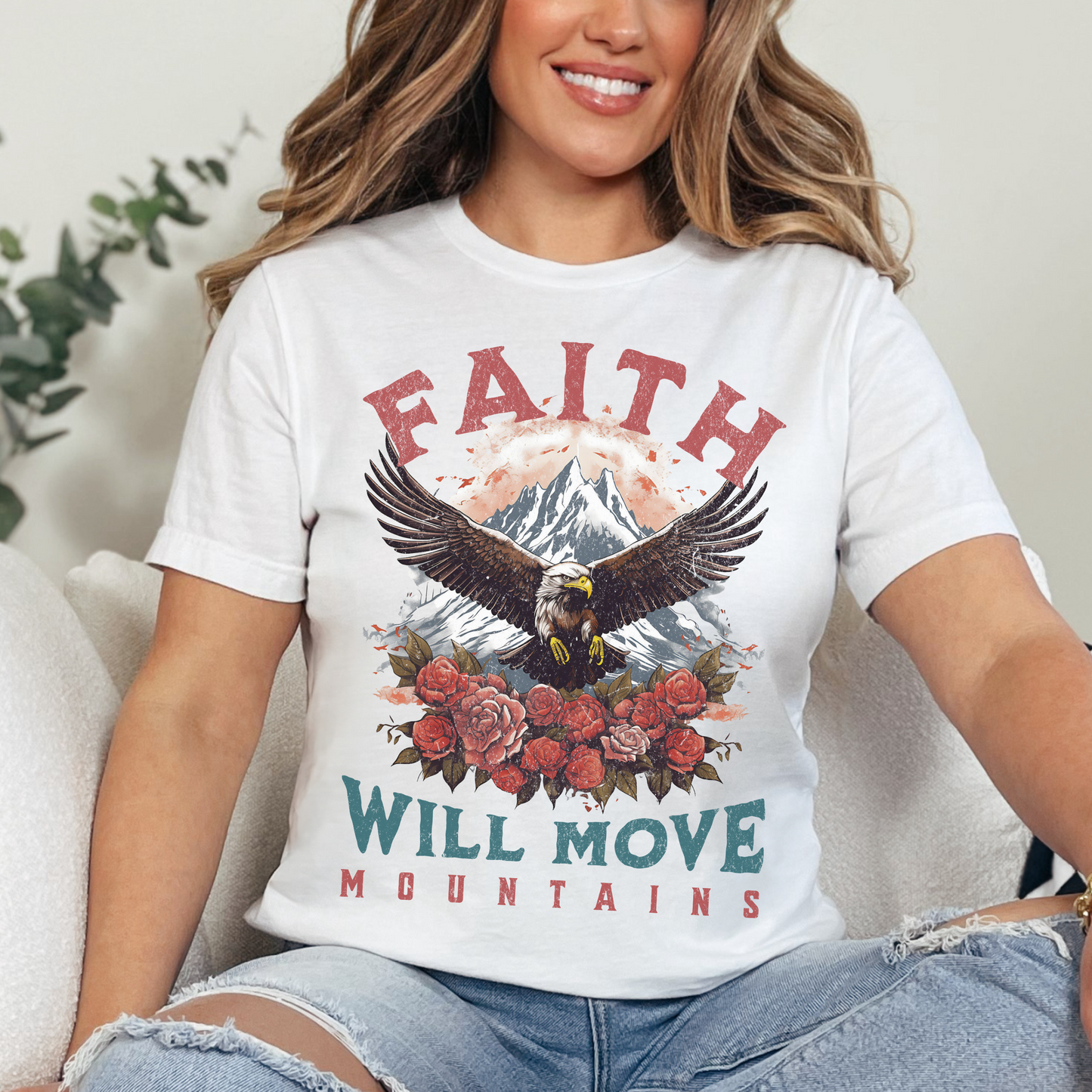 Faith Will Move Mountains T-Shirt - Unisex Jersey Short Sleeve Tee, Christian Merch, Christian Streetwear, Faith Based Shirt, Jesus Apparel