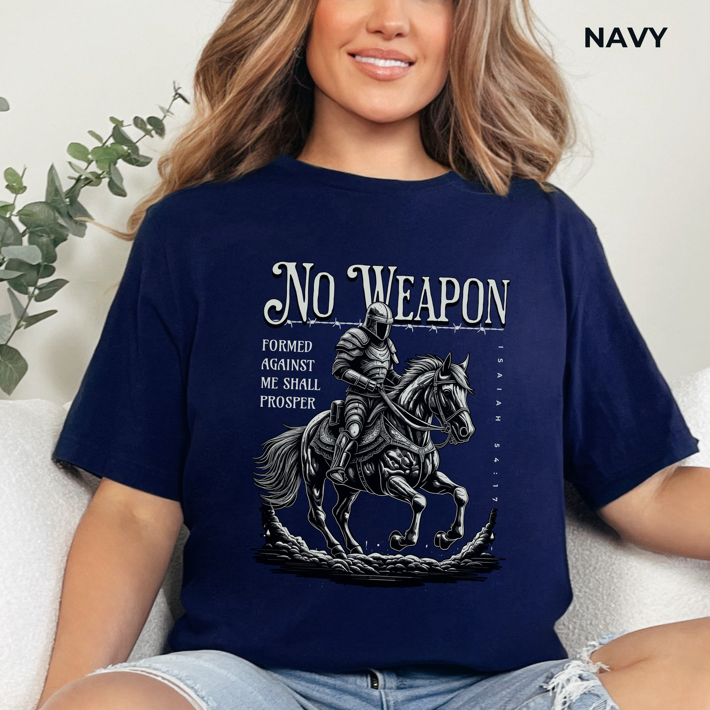 No Weapon Formed Against Me Shall Prosper Unisex Jersey Short Sleeve Tee, Christian Merch, Jesus Loves You, Faith Based Shirt, Christian Apparel, Jesus Apparel