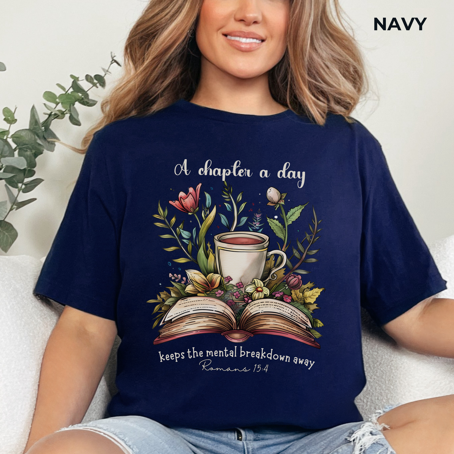 A Chapter a Day T-shirt - Unisex Jersey Short Sleeve Tee, Christian Merch, Christian Streetwear, Faith Based Shirt, Christian Apparel, Christian Shirts