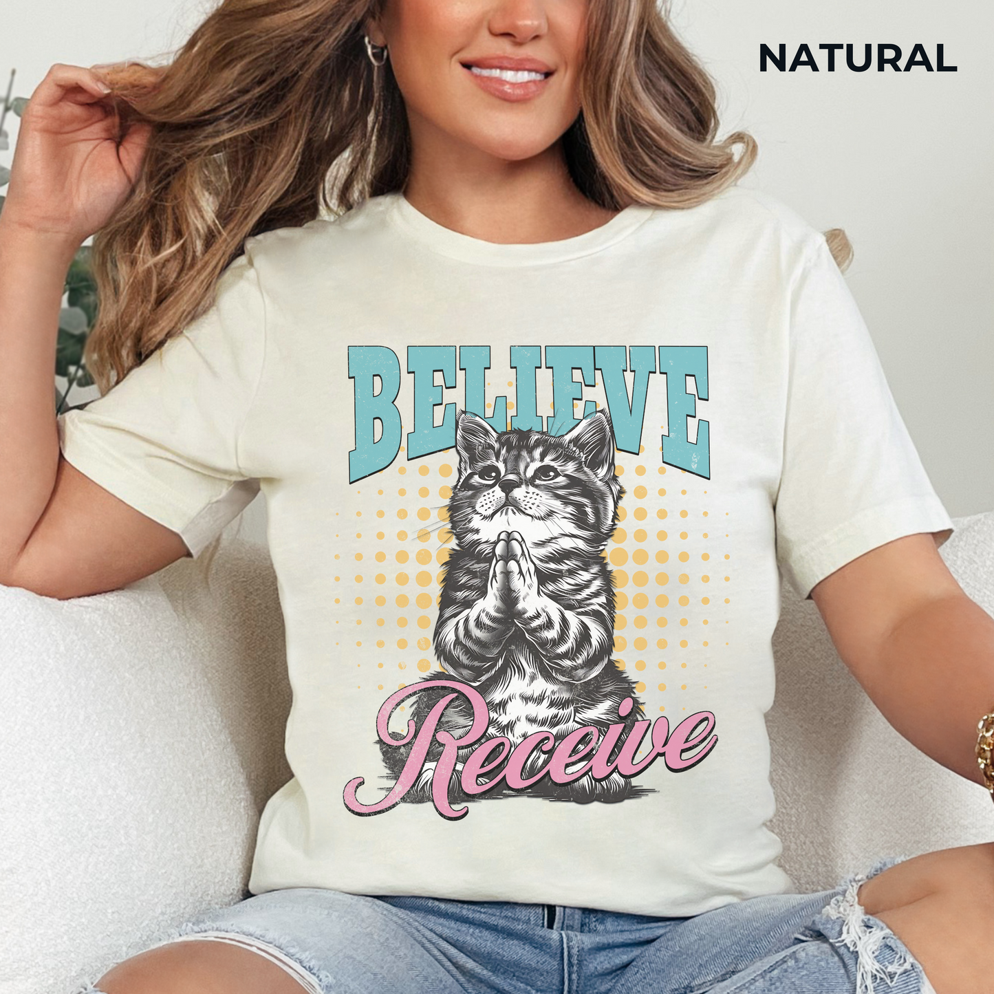 Believe Receive T-Shirt - Unisex Jersey Short Sleeve Tee, Christian Merch, Christian Streetwear, Faith Based Shirt, Jesus Apparel