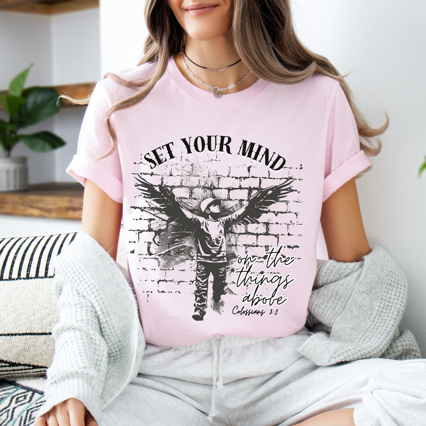 Set Your Mind on the Things Above Unisex Jersey Short Sleeve Tee, Christian Merch, Jesus Loves You, Faith Based Shirt, Christian Apparel, Jesus Apparel
