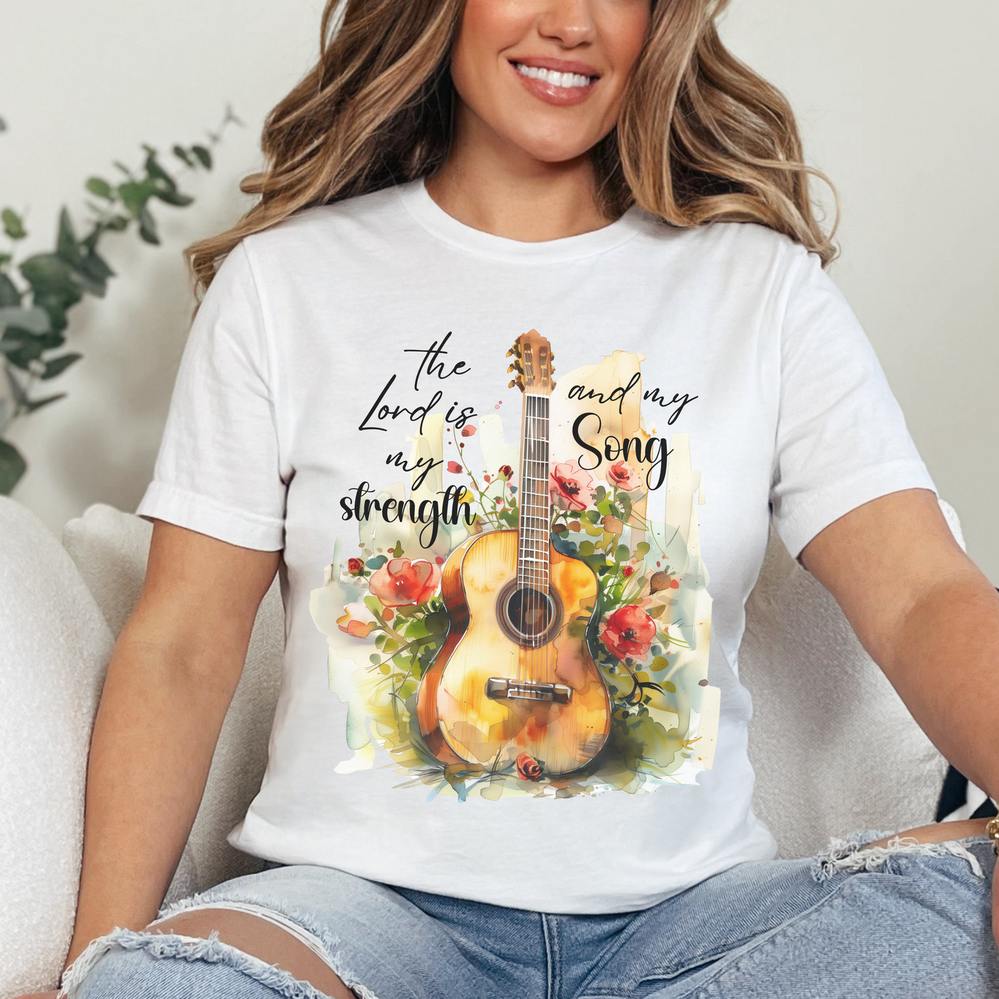 The Lord is my Strength and my Song T-shirt - Unisex Jersey Short Sleeve Tee, Christian Merch, Jesus Loves You, Faith Based Shirt, Christian Apparel
