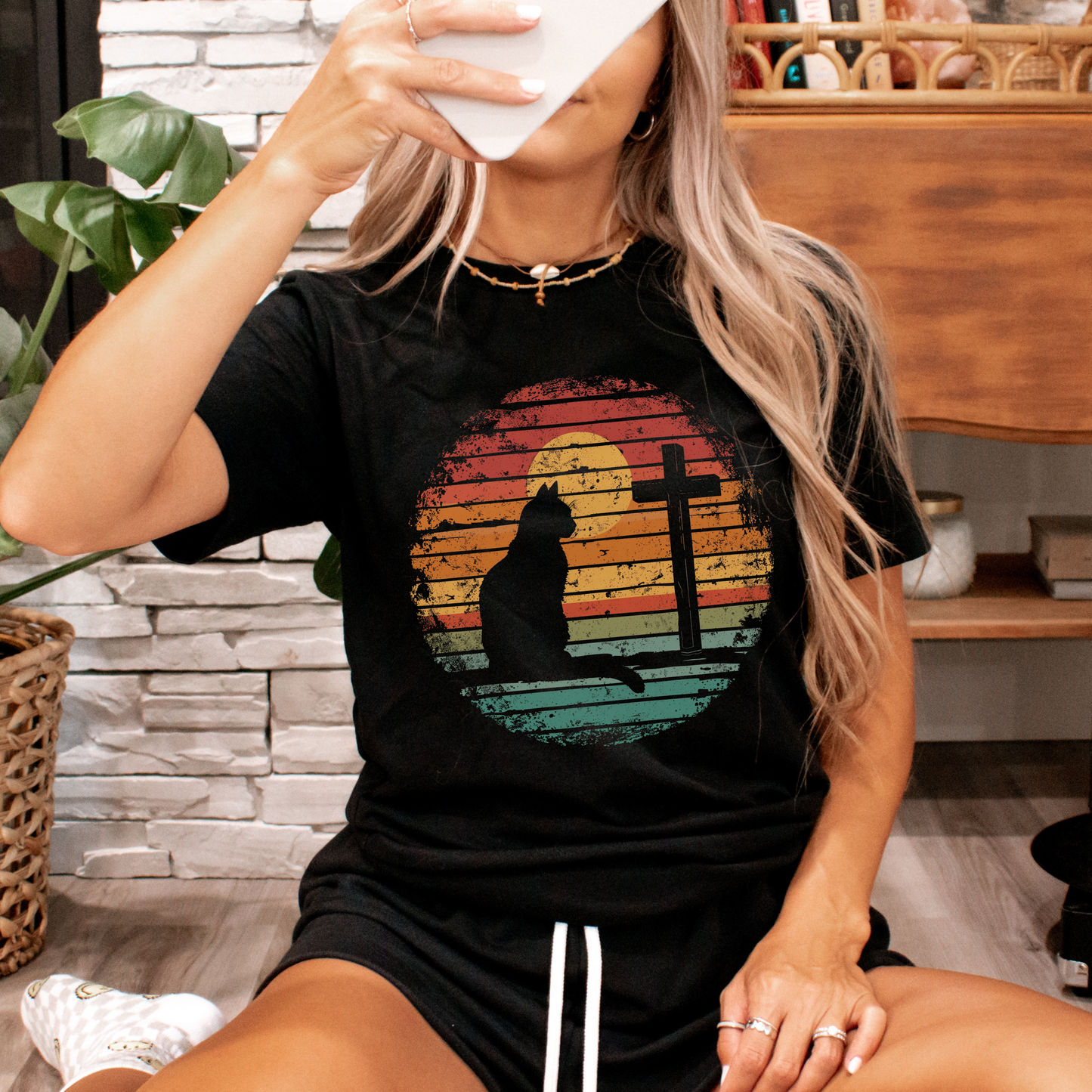 Cats and Jesus T-shirt - Unisex Jersey Short Sleeve Tee, Christian Merch, Christian Streetwear, Faith Based Shirt, Christian Apparel, Christian Shirts