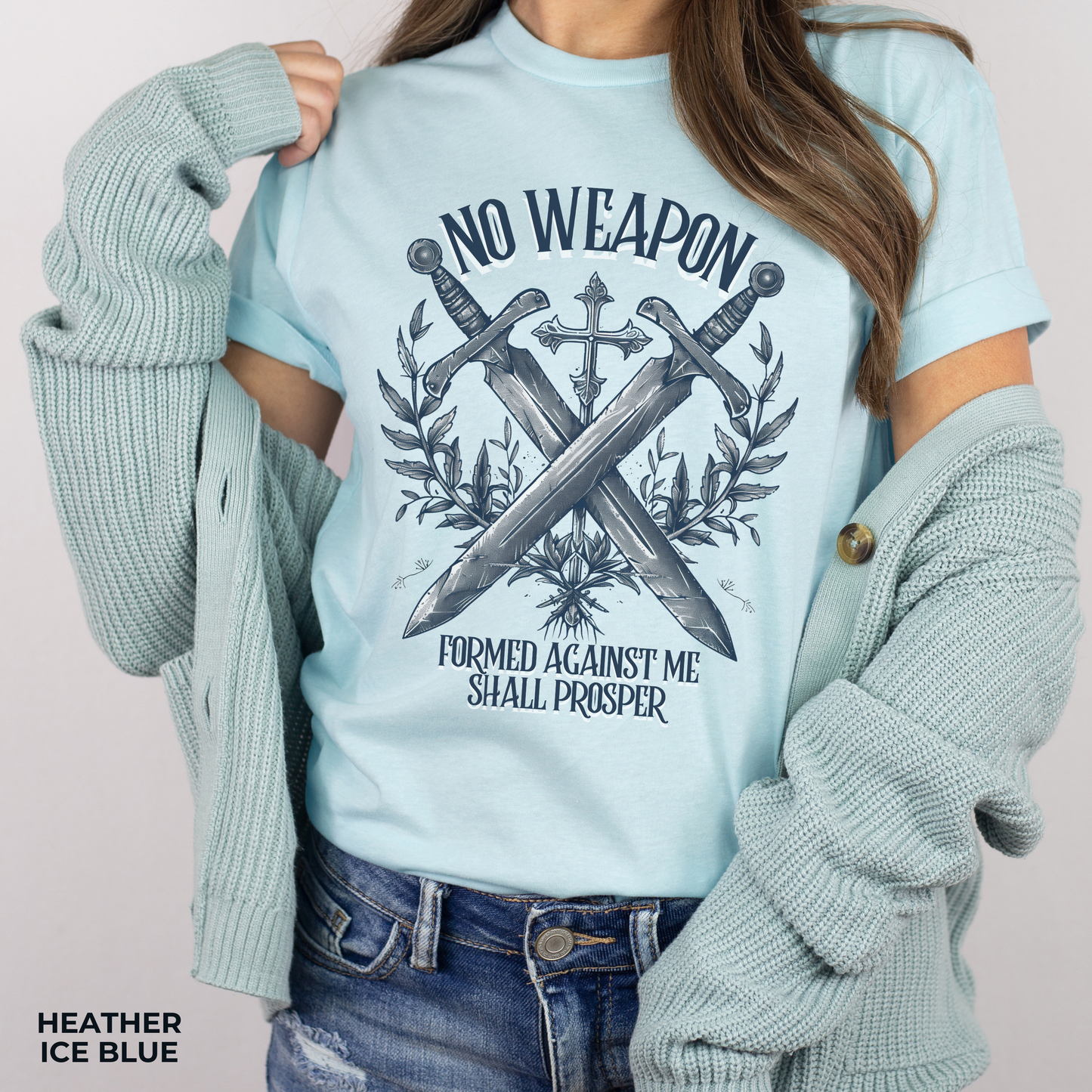 No Weapon Formed Against Me T-shirt - Unisex Jersey Short Sleeve Tee, Christian Merch, Christian Streetwear, Faith Based Shirt, Christian Apparel, Christian Shirts