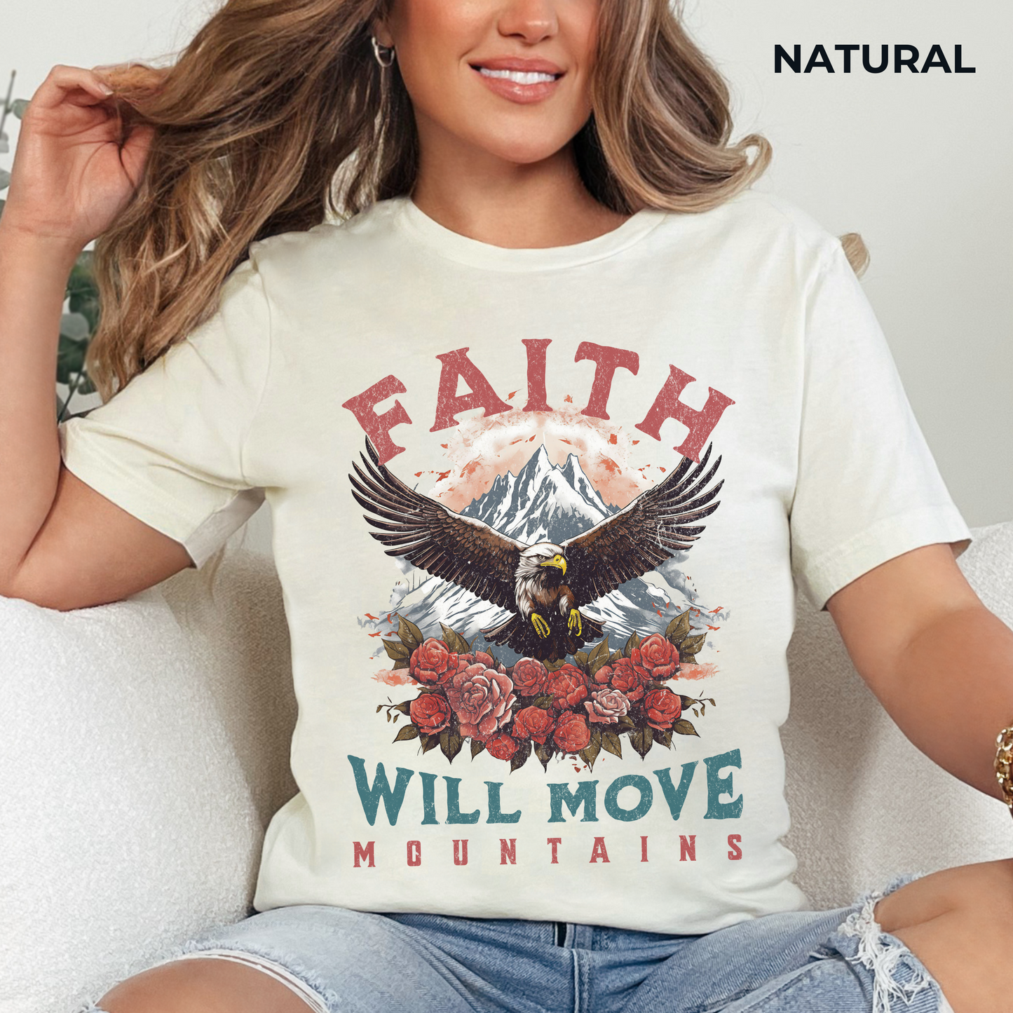 Faith Will Move Mountains T-Shirt - Unisex Jersey Short Sleeve Tee, Christian Merch, Christian Streetwear, Faith Based Shirt, Jesus Apparel