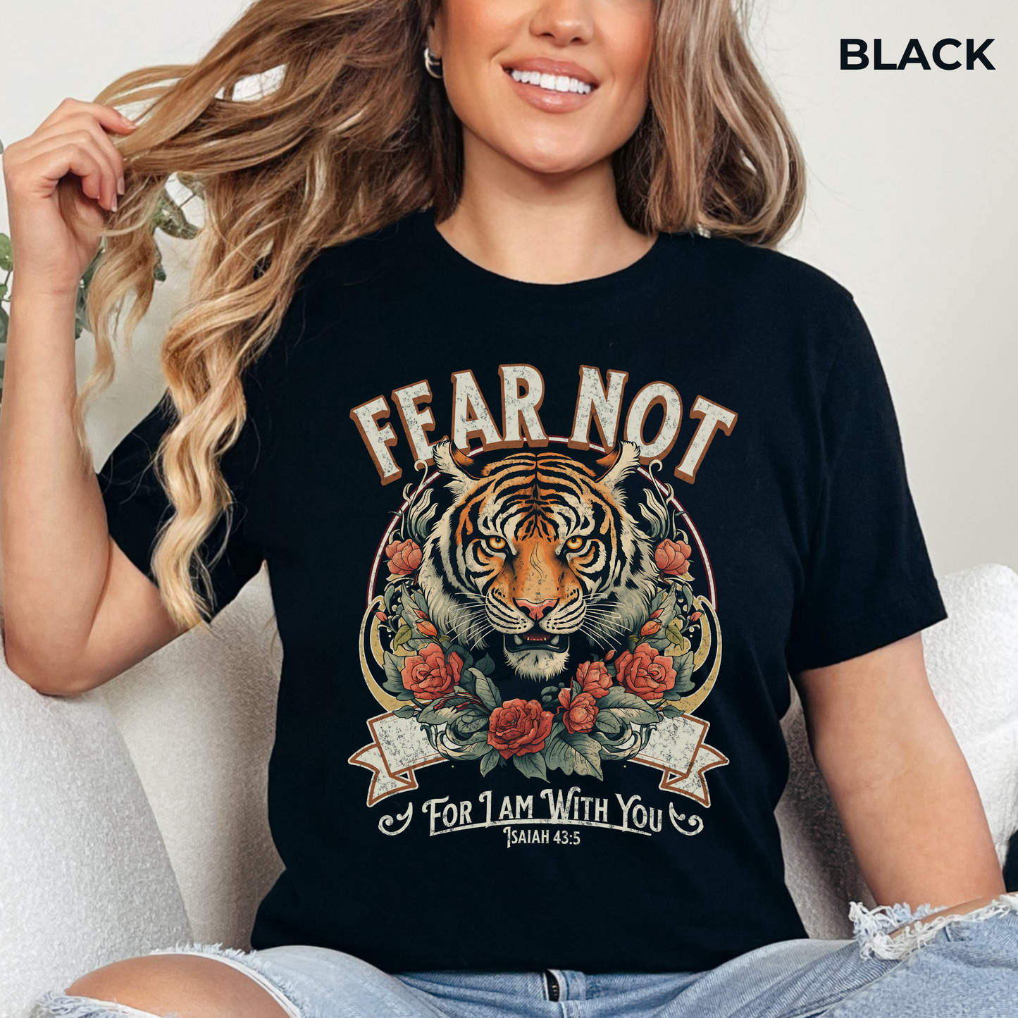 Fear Not For I Am With You T-Shirt - Unisex Jersey Short Sleeve Tee, Christian Merch, Christian Streetwear, Faith Based Shirt, Jesus Apparel