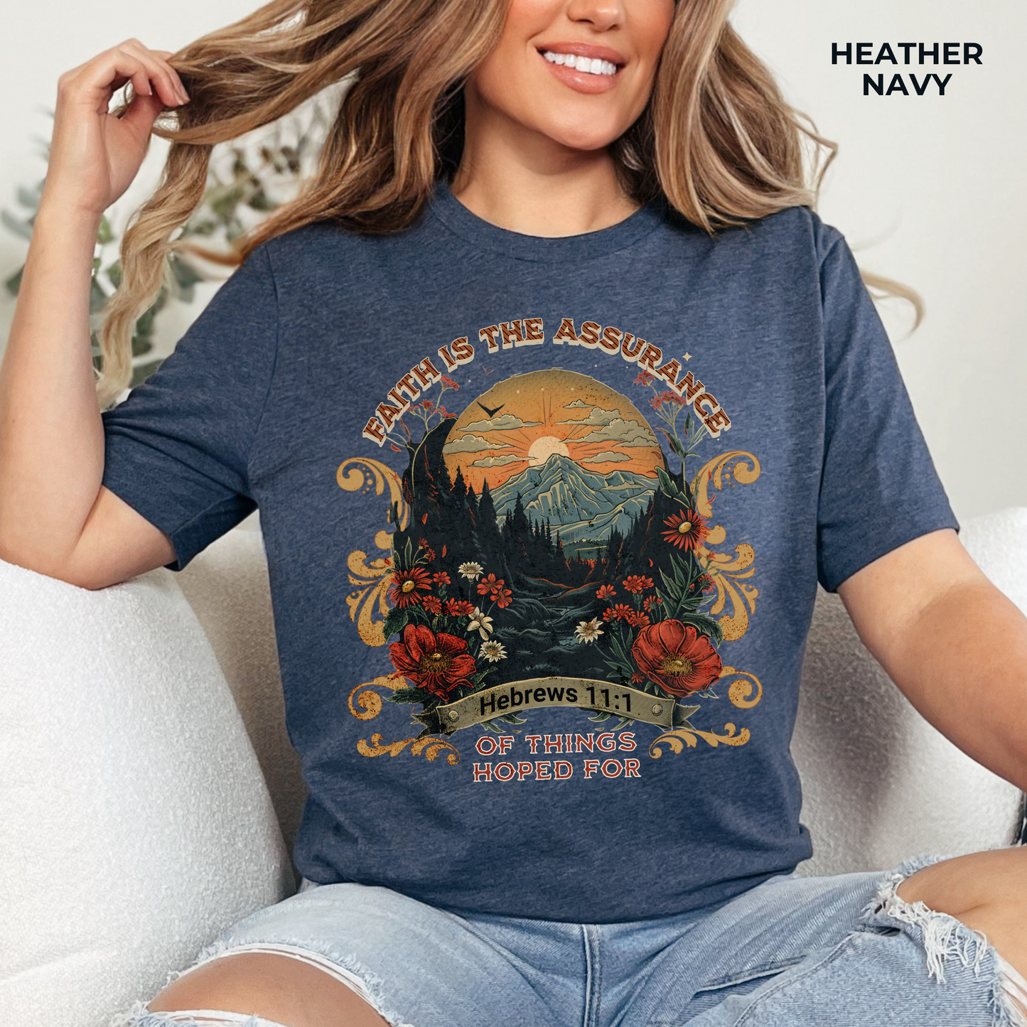 Hebrews 11:1 T-Shirt - Unisex Jersey Short Sleeve Tee, Christian Merch, Christian Streetwear, Faith Based Shirt