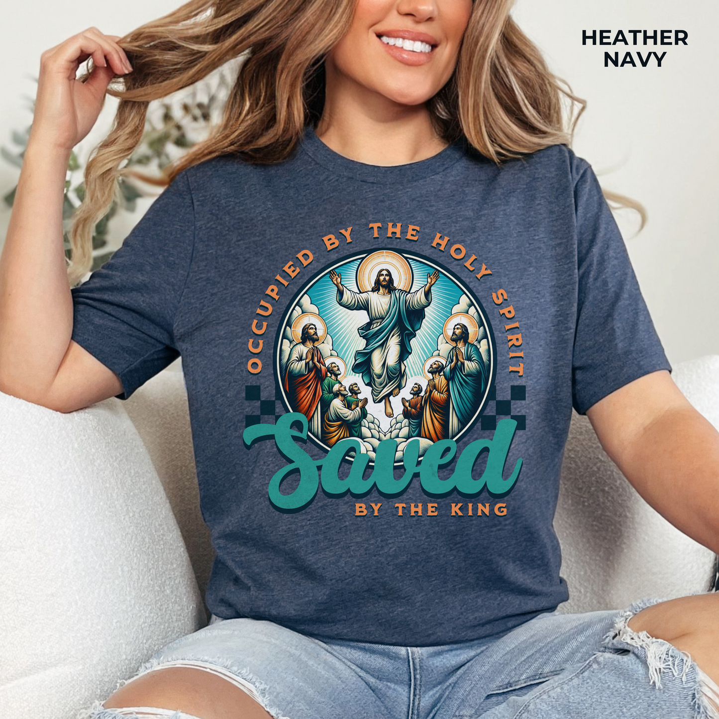 Occupied by the Holy Spirit T-Shirt, Unisex Jersey Crewneck, Jesus is the Reason, Jesus is King, Christian Merch, Glory to God