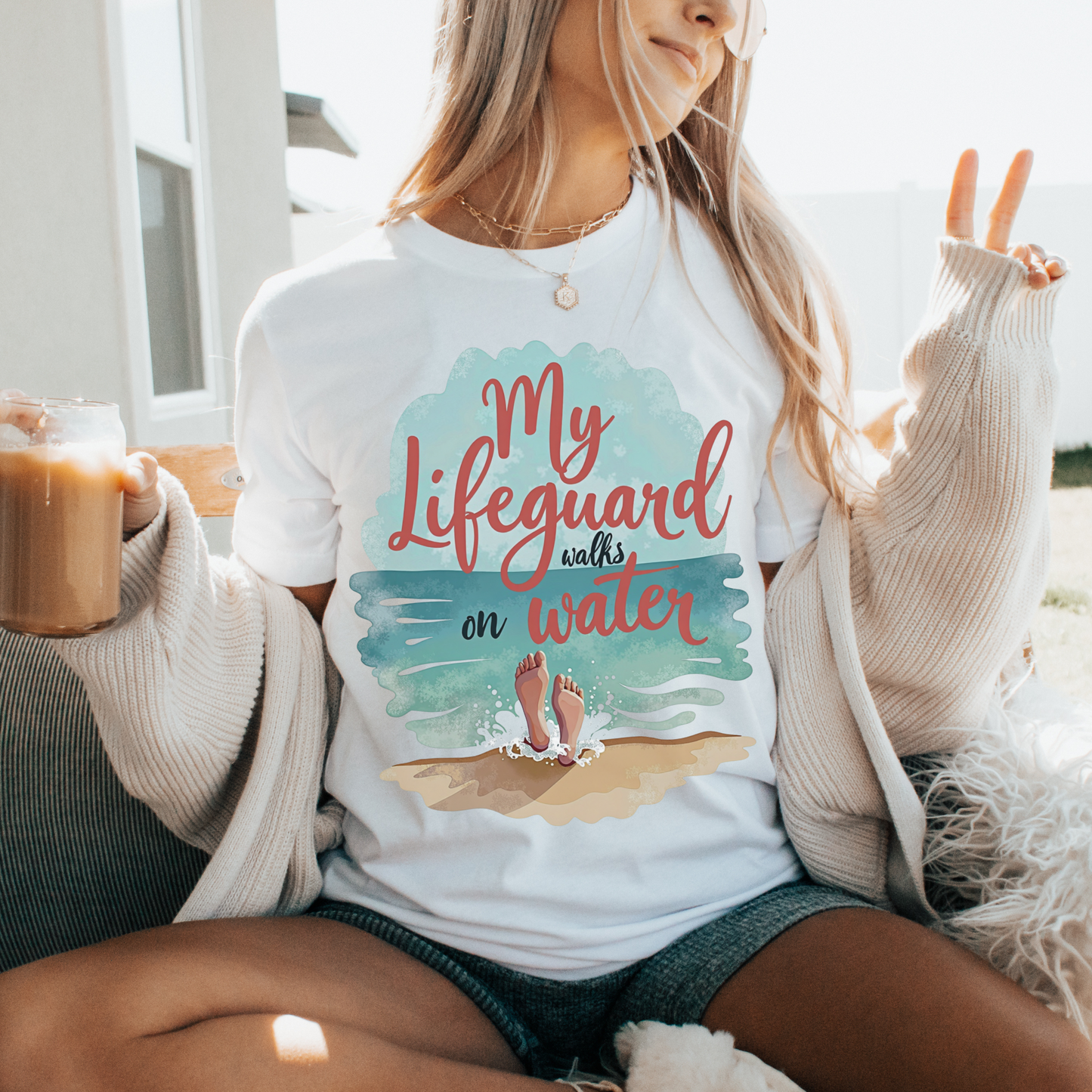 My Lifeguard Walks on Water T-Shirt - Unisex Jersey Short Sleeve Tee, Christian Merch, Christian Streetwear, Jesus Apparel, Religious Tees