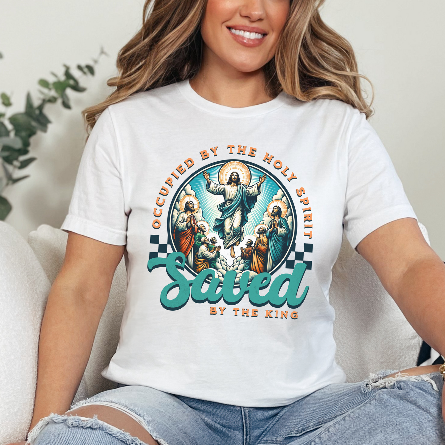 Occupied by the Holy Spirit T-Shirt, Unisex Jersey Crewneck, Jesus is the Reason, Jesus is King, Christian Merch, Glory to God