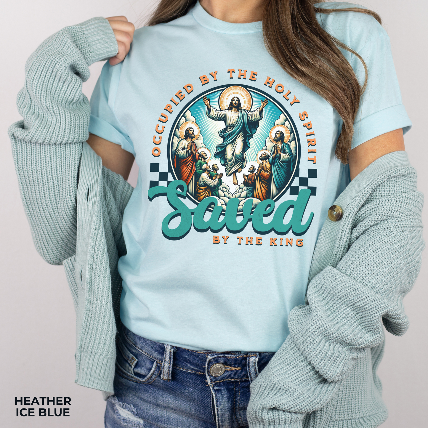 Occupied by the Holy Spirit T-Shirt, Unisex Jersey Crewneck, Jesus is the Reason, Jesus is King, Christian Merch, Glory to God