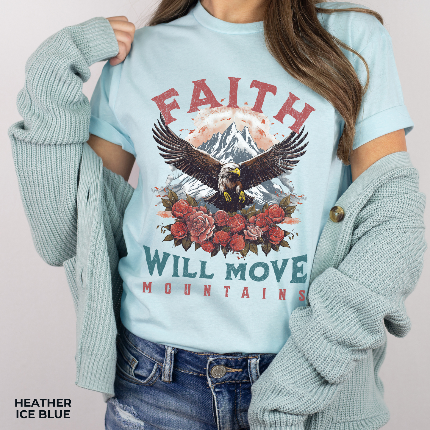 Faith Will Move Mountains T-Shirt - Unisex Jersey Short Sleeve Tee, Christian Merch, Christian Streetwear, Faith Based Shirt, Jesus Apparel