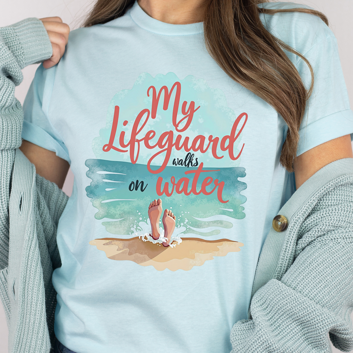 My Lifeguard Walks on Water T-Shirt - Unisex Jersey Short Sleeve Tee, Christian Merch, Christian Streetwear, Jesus Apparel, Religious Tees