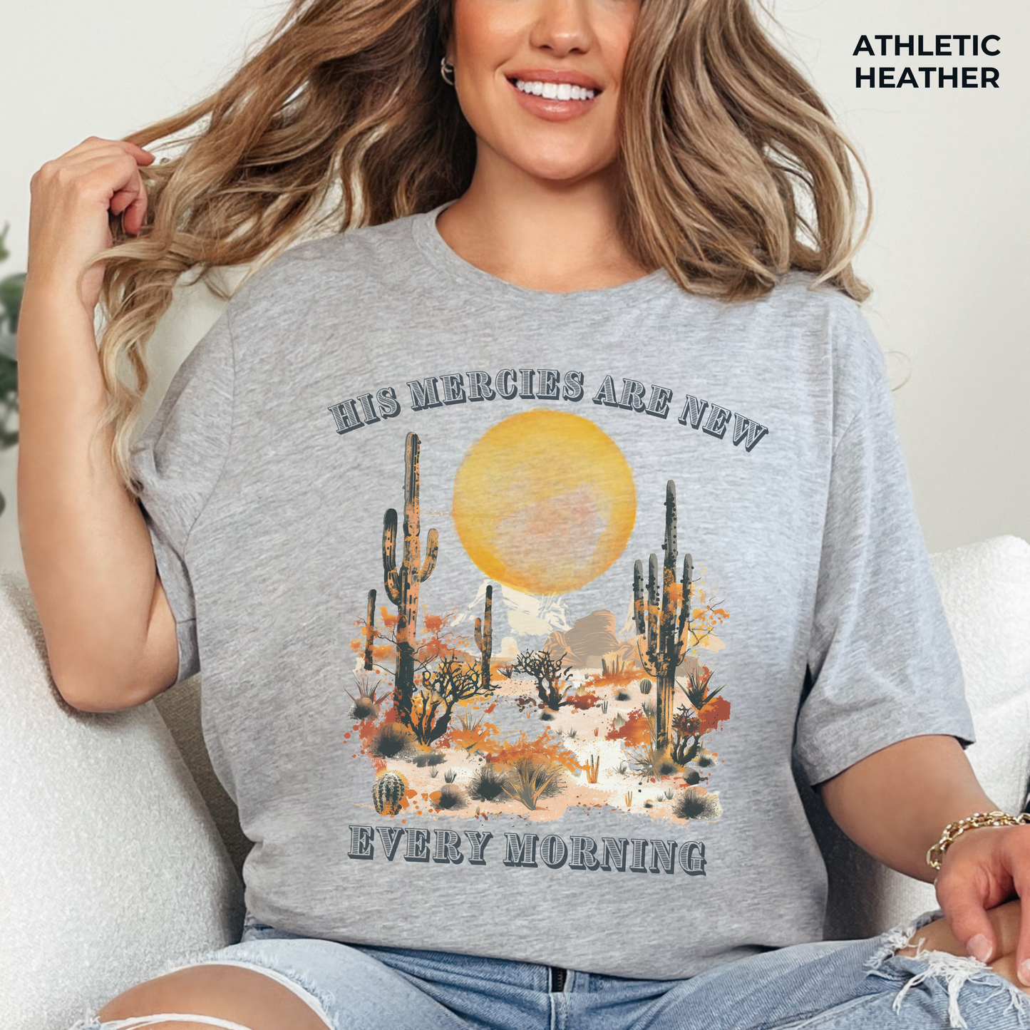 His Mercies are New Every Morning T-shirt - Unisex Jersey Short Sleeve Tee, Christian Merch, Christian Streetwear, Faith Based Shirt, Christian Apparel, Christian Shirts