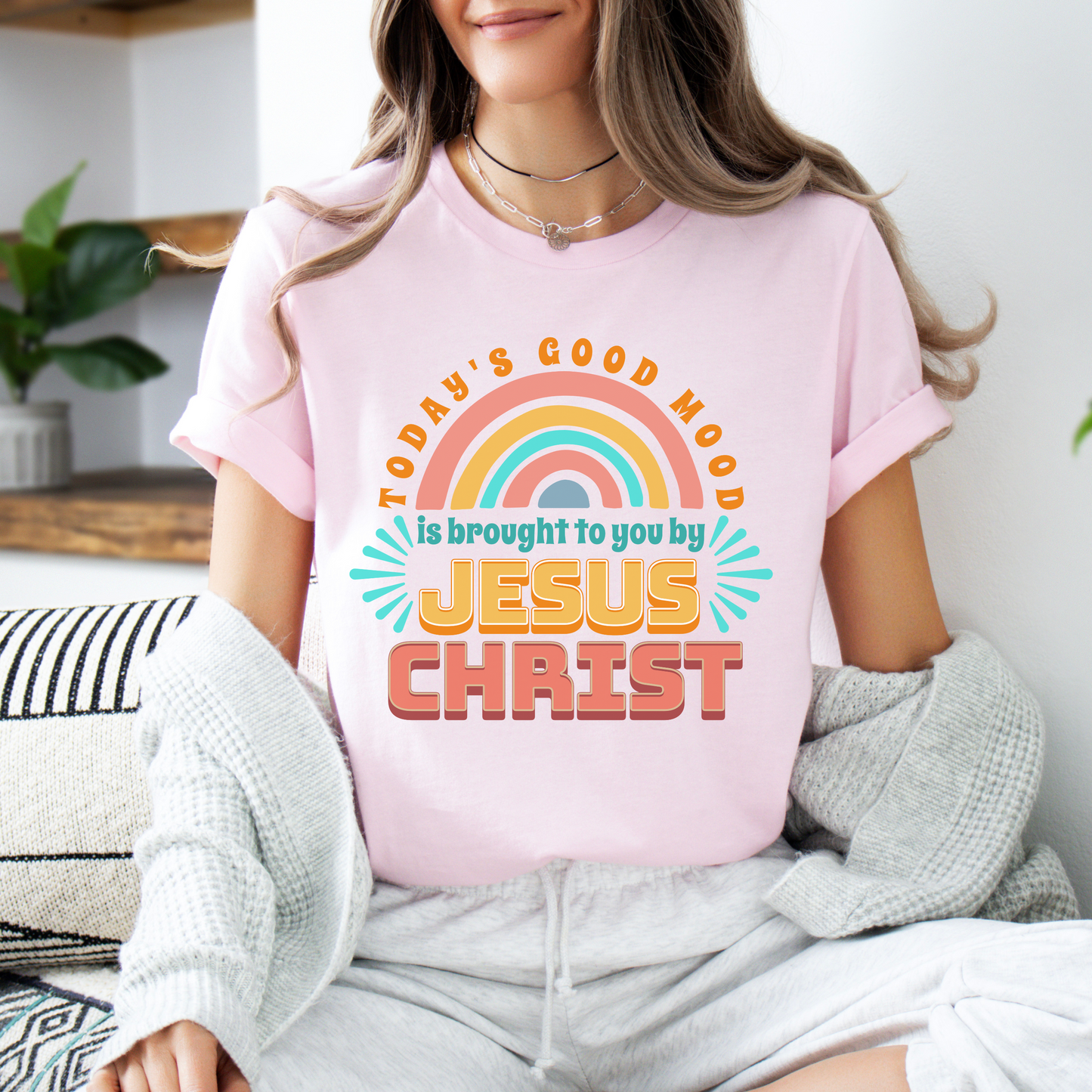 Today's Good Mood is Brought to You by Jesus Christ Unisex Jersey Short Sleeve Tee, Christian Merch, Jesus Loves You, Faith Based Shirt, Christian Apparel, Jesus Apparel