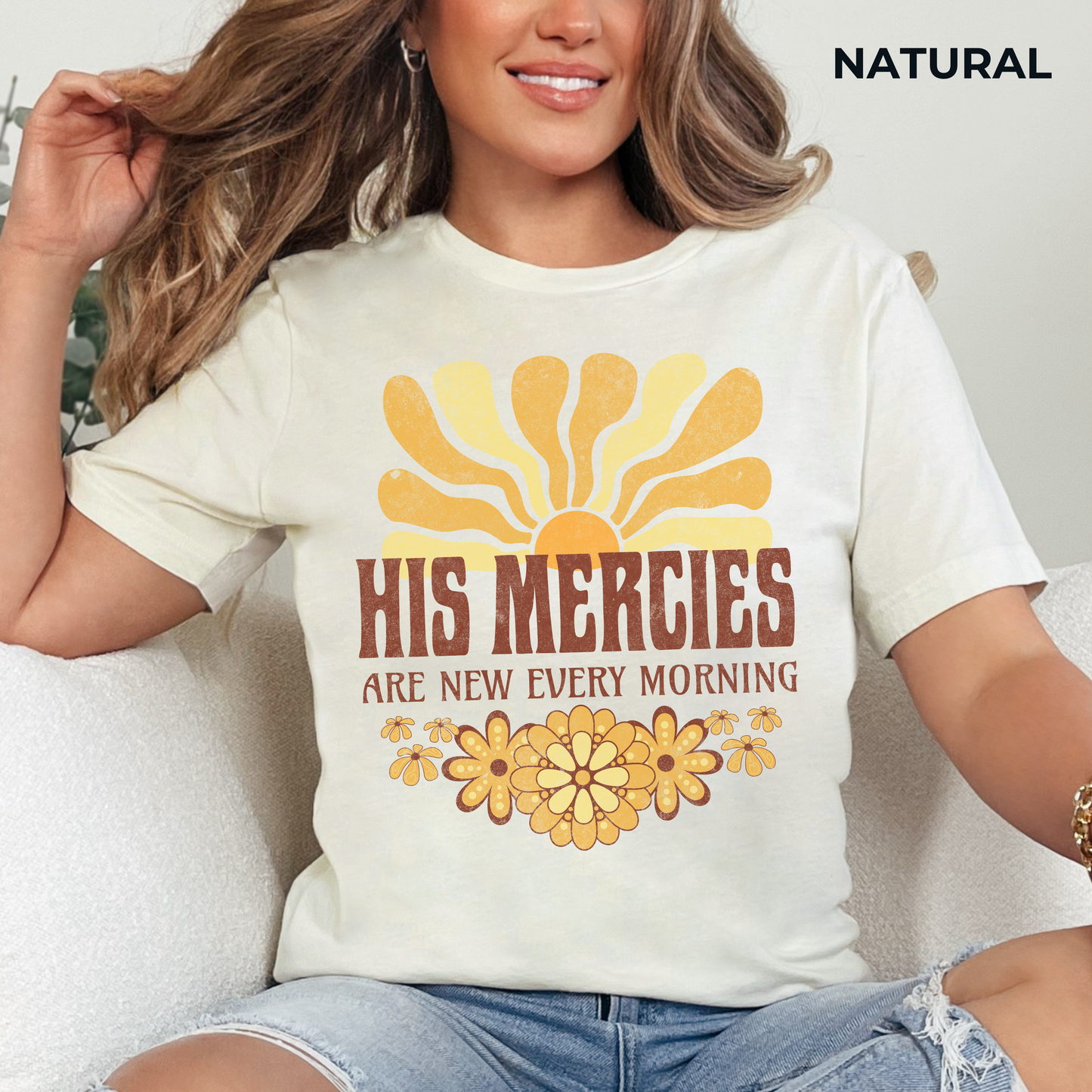 His Mercies are New Every Morning T-Shirt - Unisex Jersey Short Sleeve Tee, Christian Merch, Christian Streetwear, Faith Based Shirt, Jesus Apparel