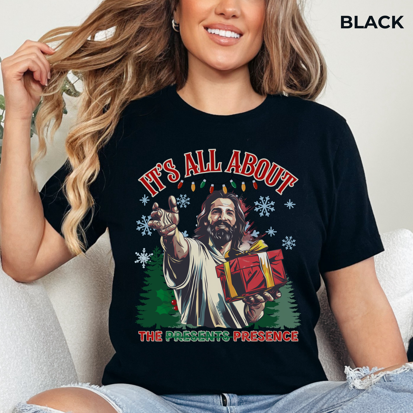 It's All About the Presence Unisex Jersey Short Sleeve Tee, Christian Merch, Jesus Loves You, Faith Based Shirt, Christian Apparel, Jesus Apparel