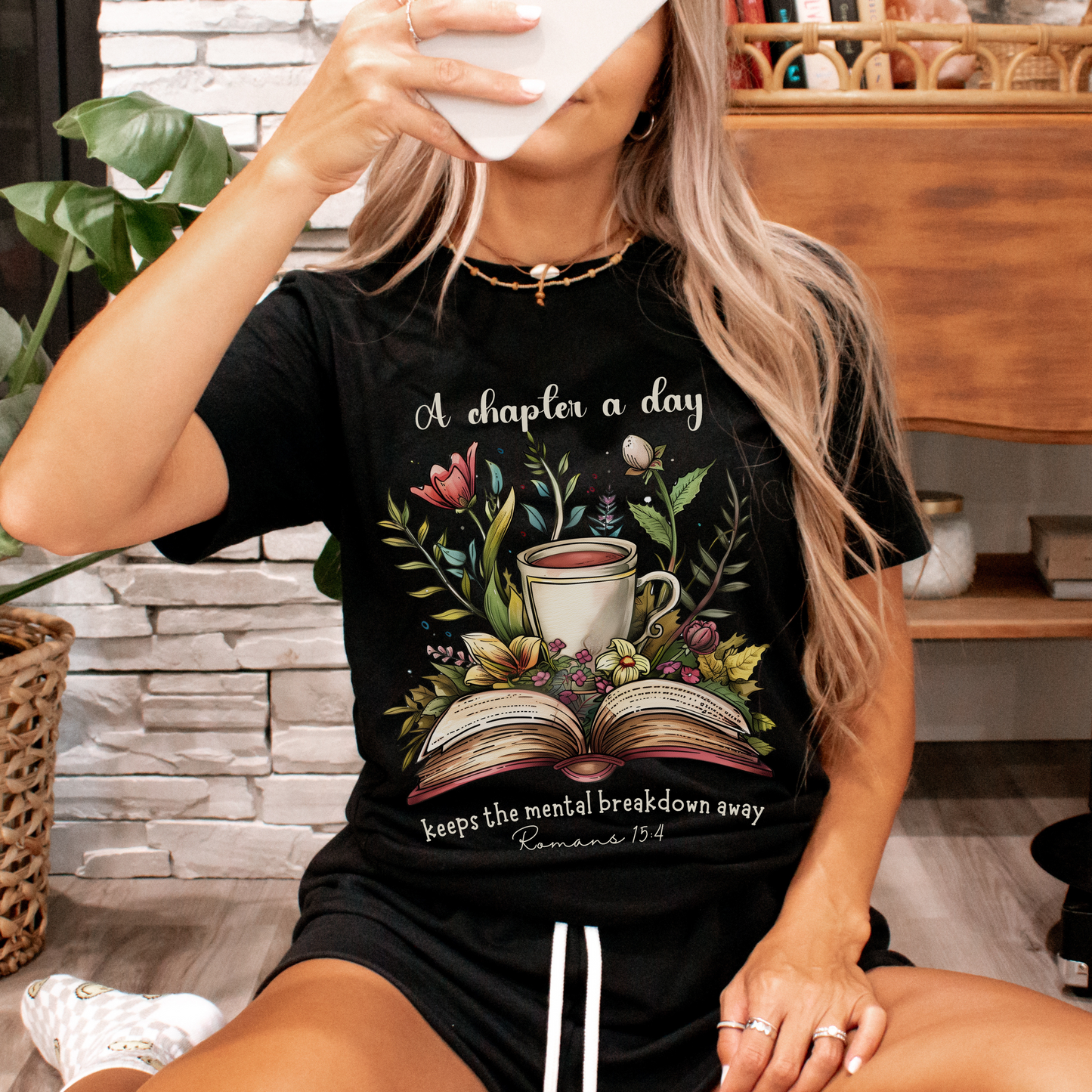 A Chapter a Day T-shirt - Unisex Jersey Short Sleeve Tee, Christian Merch, Christian Streetwear, Faith Based Shirt, Christian Apparel, Christian Shirts