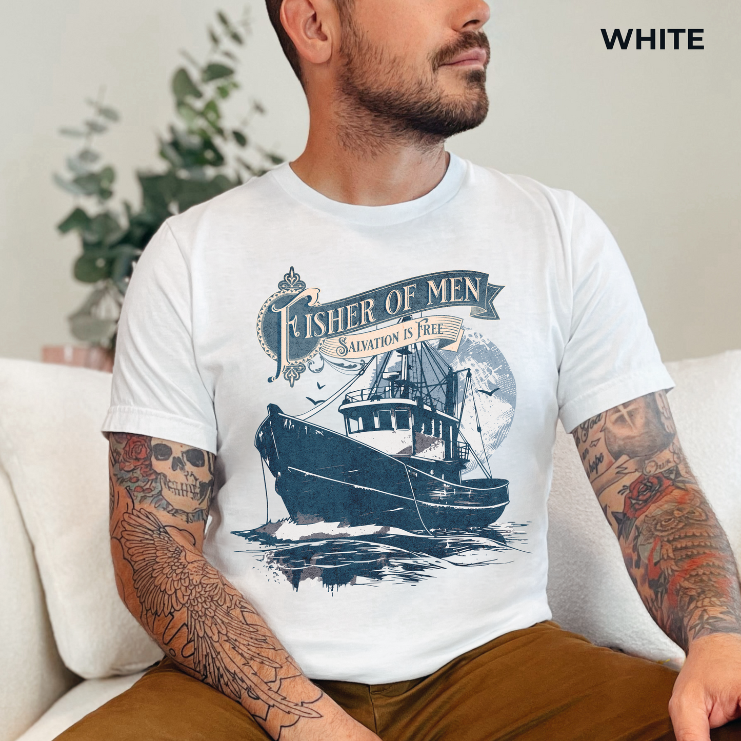 Fisher of Men Unisex Jersey Short Sleeve Tee, Christian Merch, Jesus Loves You, Faith Based Shirt, Christian Apparel, Jesus Apparel