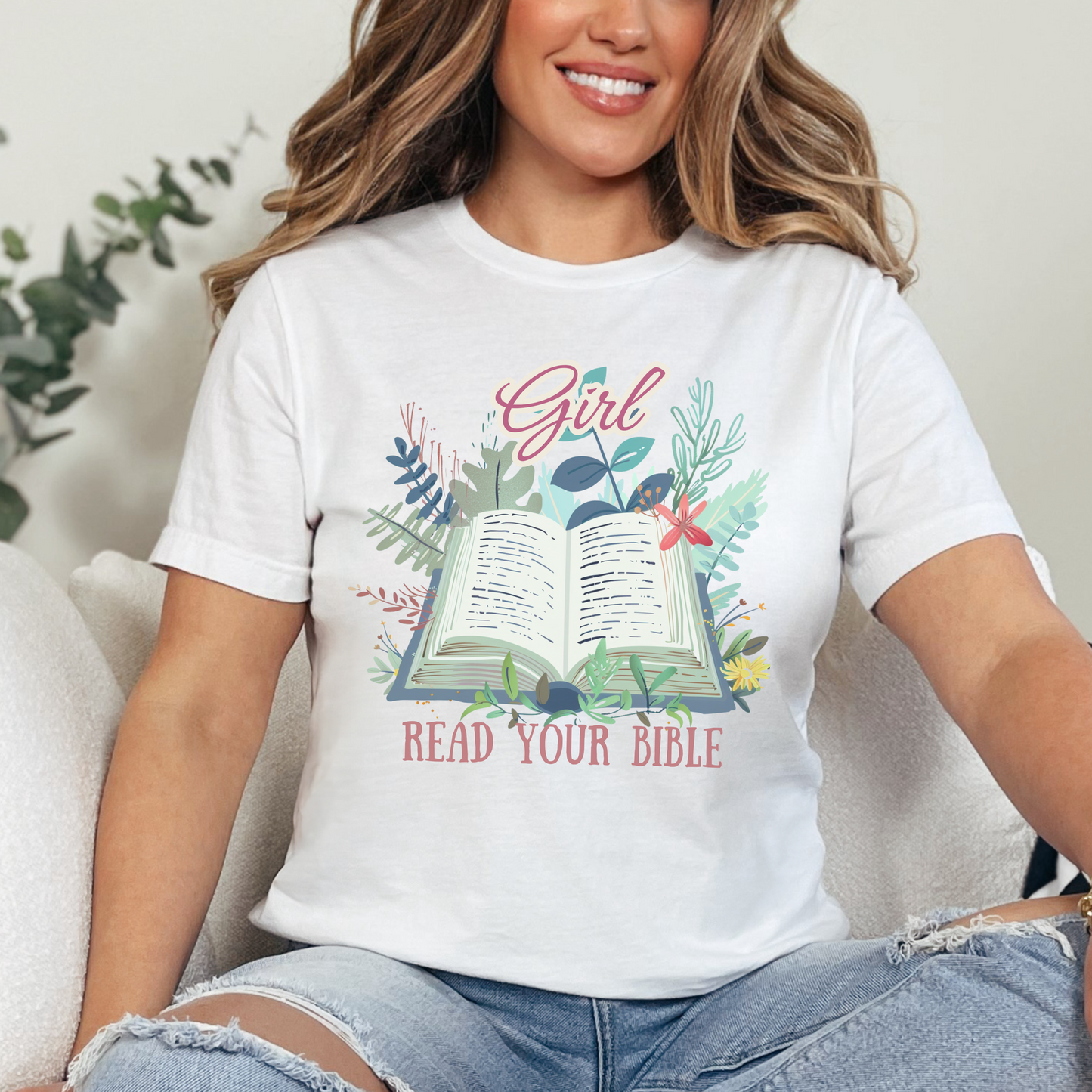 Girl Read Your Bible Unisex Jersey Short Sleeve Tee, Christian Merch, Jesus Loves You, Faith Based Shirt, Christian Apparel, Jesus Apparel