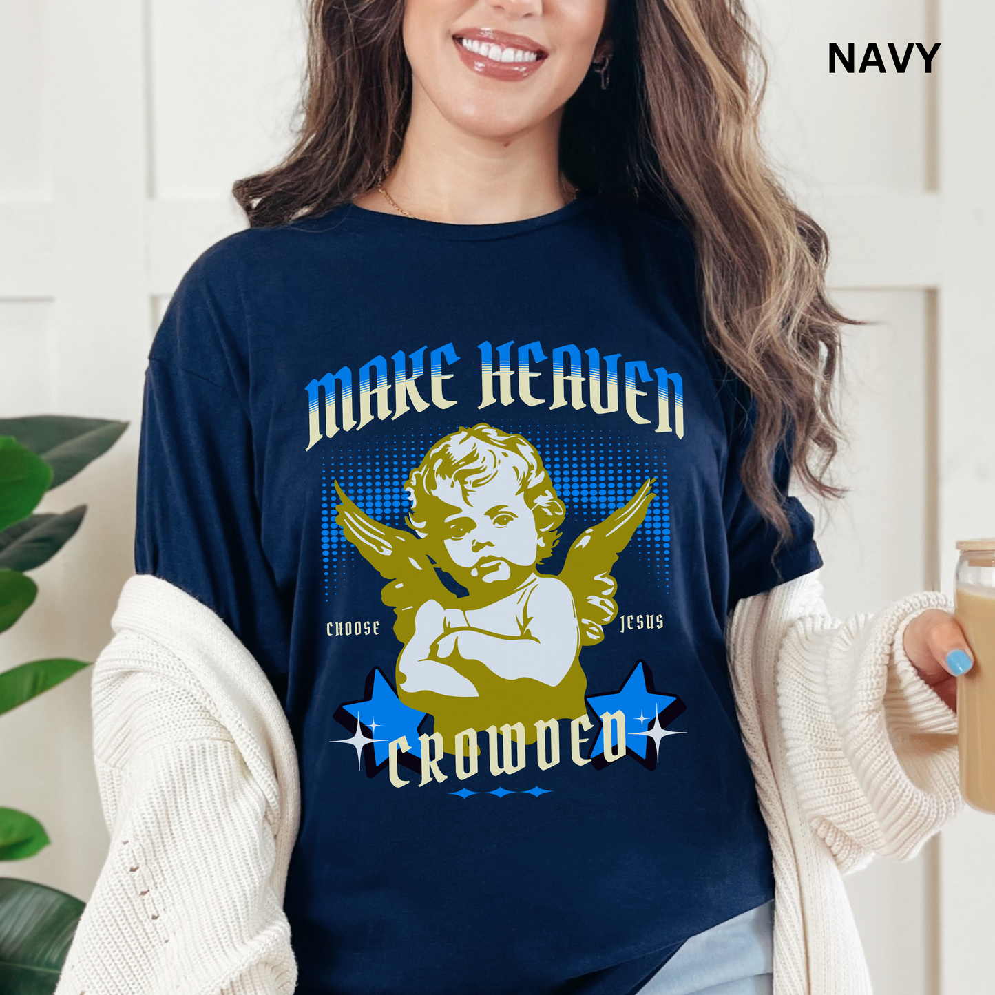 Make Heaven Crowded Unisex Softstyle T-Shirt - Christian Streetwear, Jesus Apparel, Religious Clothing, Spiritual Merch, Faith Based Shirt