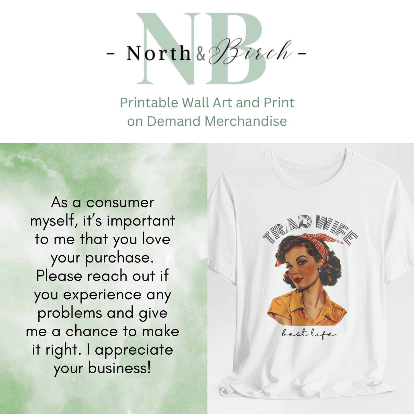 Trad Wife Jersey T-Shirt, Wifey, Traditional Wife Tee, Wifely Gift, Vintage Housewife Shirt, Real Housewife Gift, Wifely Gift, 1950s Housewife