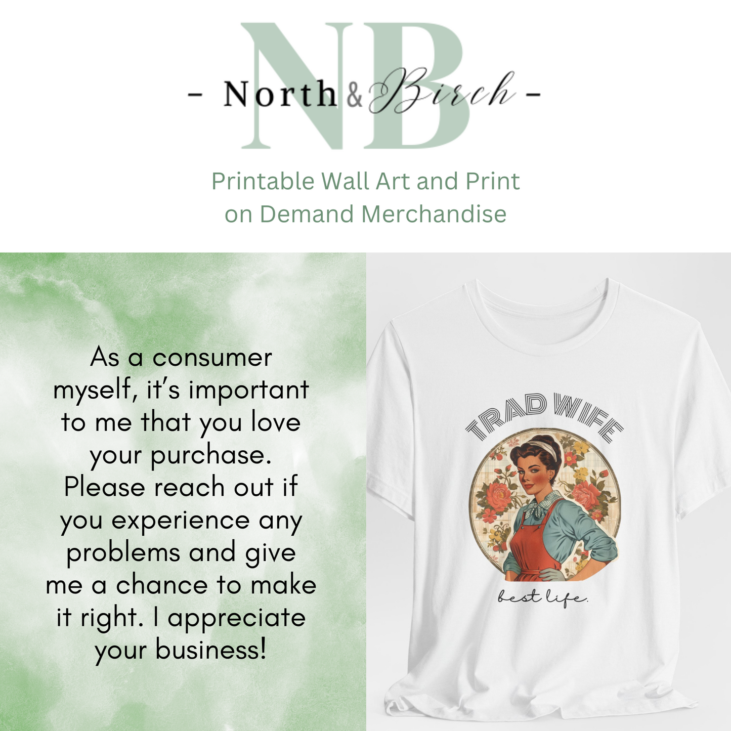 Trad Wife Jersey T-Shirt, Wifey, Traditional Wife Tee, Wifely Gift, Vintage Housewife Shirt, Real Housewife Gift, Wifely Gift, 1950s Housewife