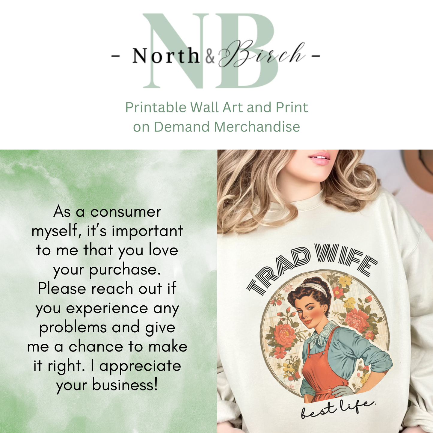 Trad Wife Sweatshirt, Wifey, Traditional Wife Tee, Wifely Gift, Vintage Housewife Shirt, Real Housewife Gift, Wifely Gift, 1950s Housewife