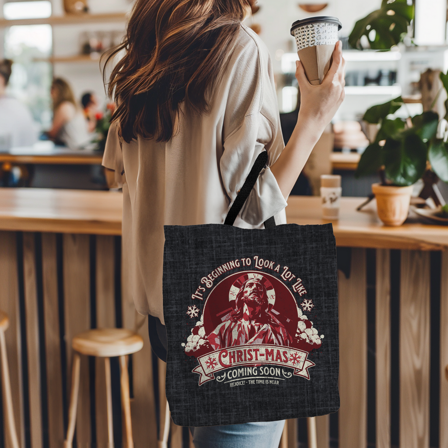 It's Beginning to Look A Lot like Christ-mas Tote Bag, Travel Bag, Bible Bag, Gift for Church Member, Book Bag, Getaway Bag, Vacation Bible School, Church Camp Bag