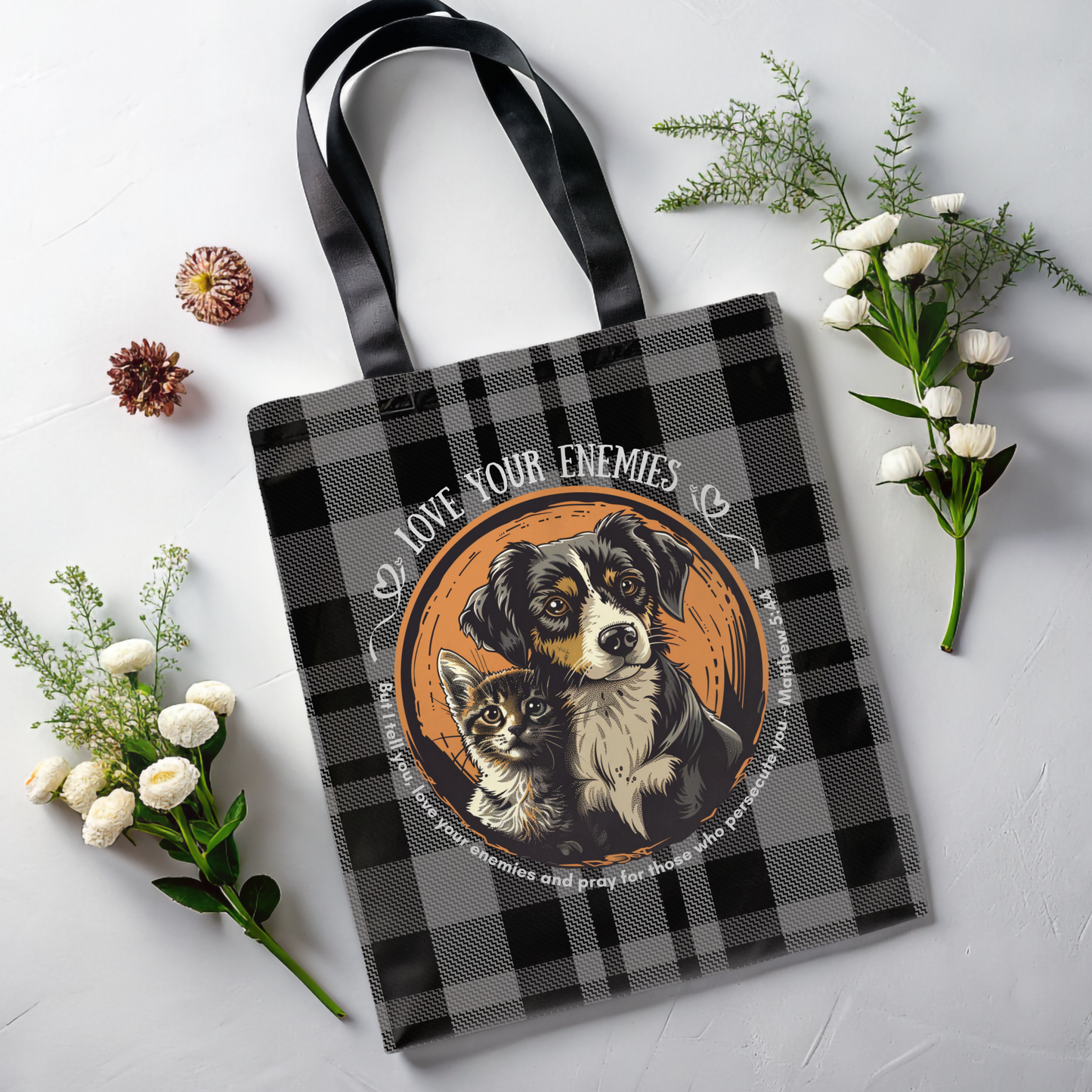 Love Your Enemies Tote Bag, Christian Merch, The Way the Truth the Life, Travel Bag, Bible Bag, , Book Bag, Getaway Bag, Secret Santa Gift, Gift for Church People