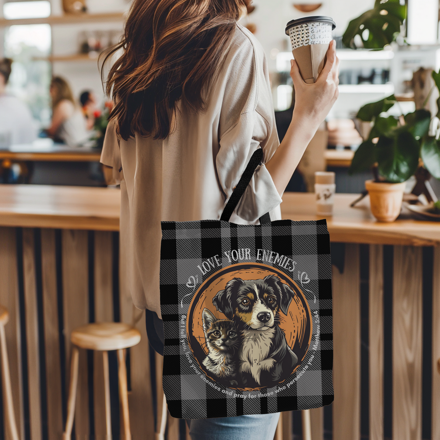 Love Your Enemies Tote Bag, Christian Merch, The Way the Truth the Life, Travel Bag, Bible Bag, , Book Bag, Getaway Bag, Secret Santa Gift, Gift for Church People