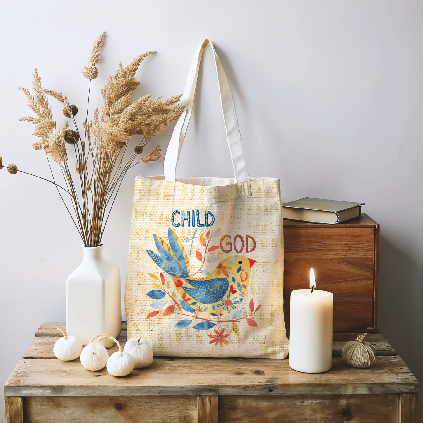 Child of God Tote Bag, Christian Merch, Gifts of the Holy Spirit, Travel Bag, Bible Bag, Book Bag, Getaway Bag, Secret Santa Gift, Gift for Church People