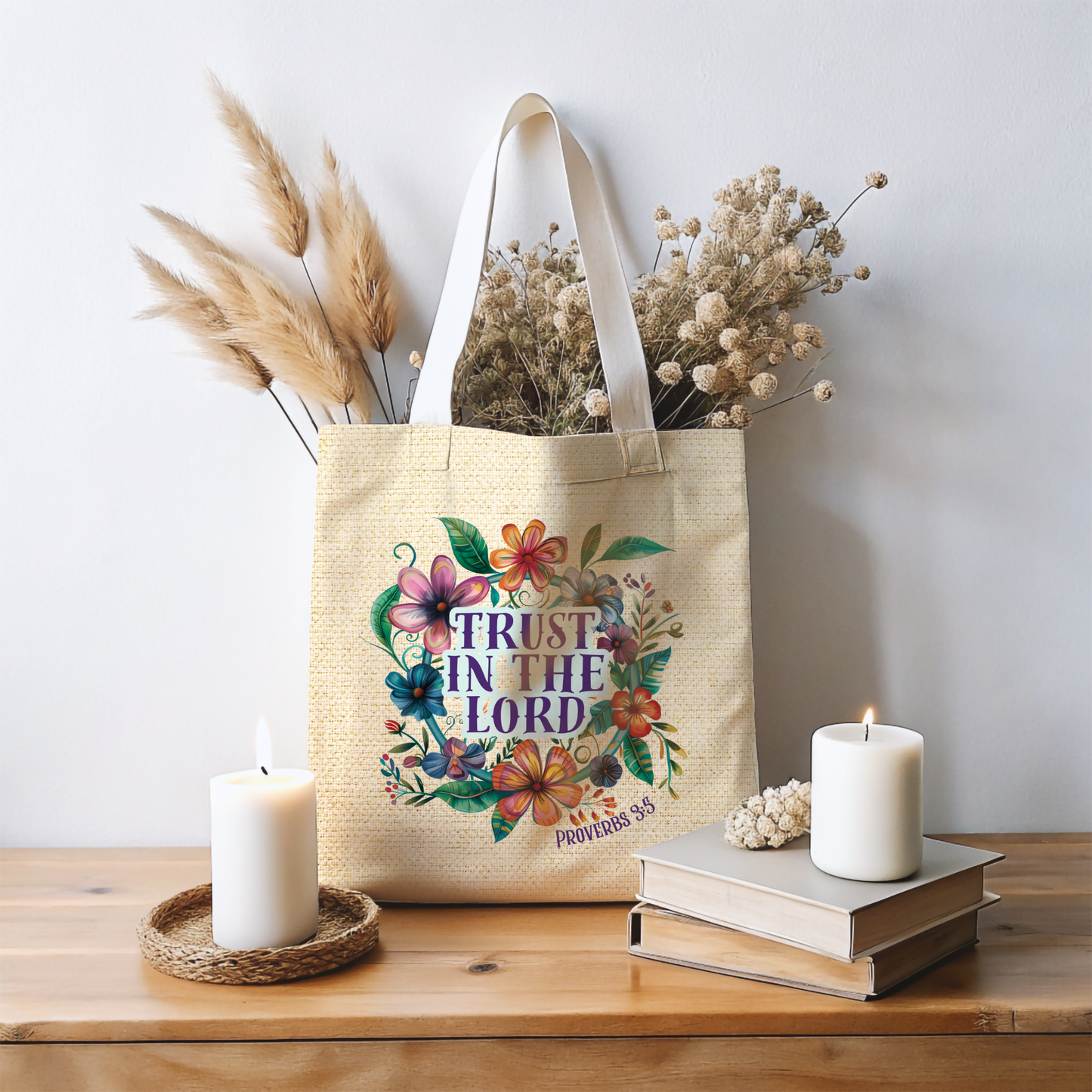 Trust in the Lord Tote Bag, Christian Merch, Gifts of the Holy Spirit, Travel Bag, Bible Bag, Book Bag, Getaway Bag, Secret Santa Gift, Gift for Church People