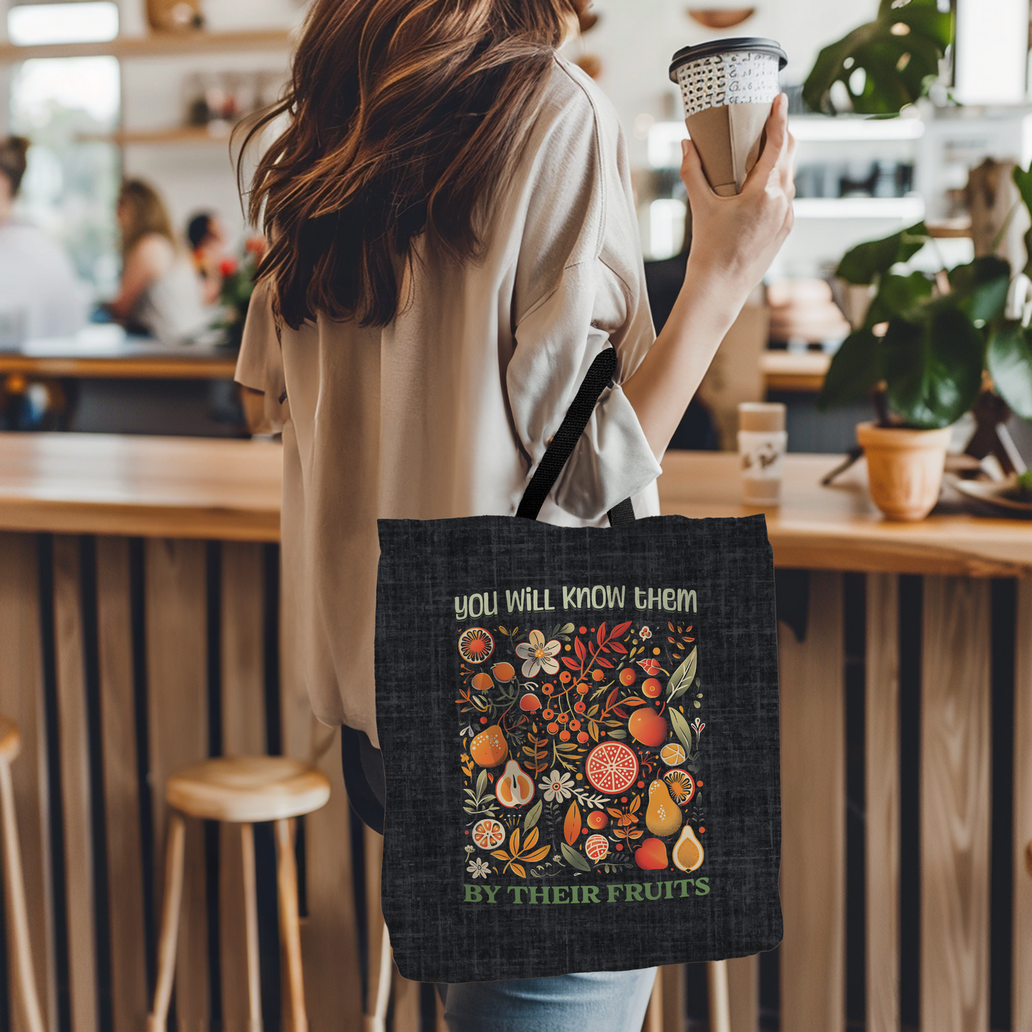 Fruits of the Spirit Tote Bag, Christian Merch, Gifts of the Holy Spirit, Travel Bag, Bible Bag, , Book Bag, Getaway Bag, Secret Santa Gift, Gift for Church People